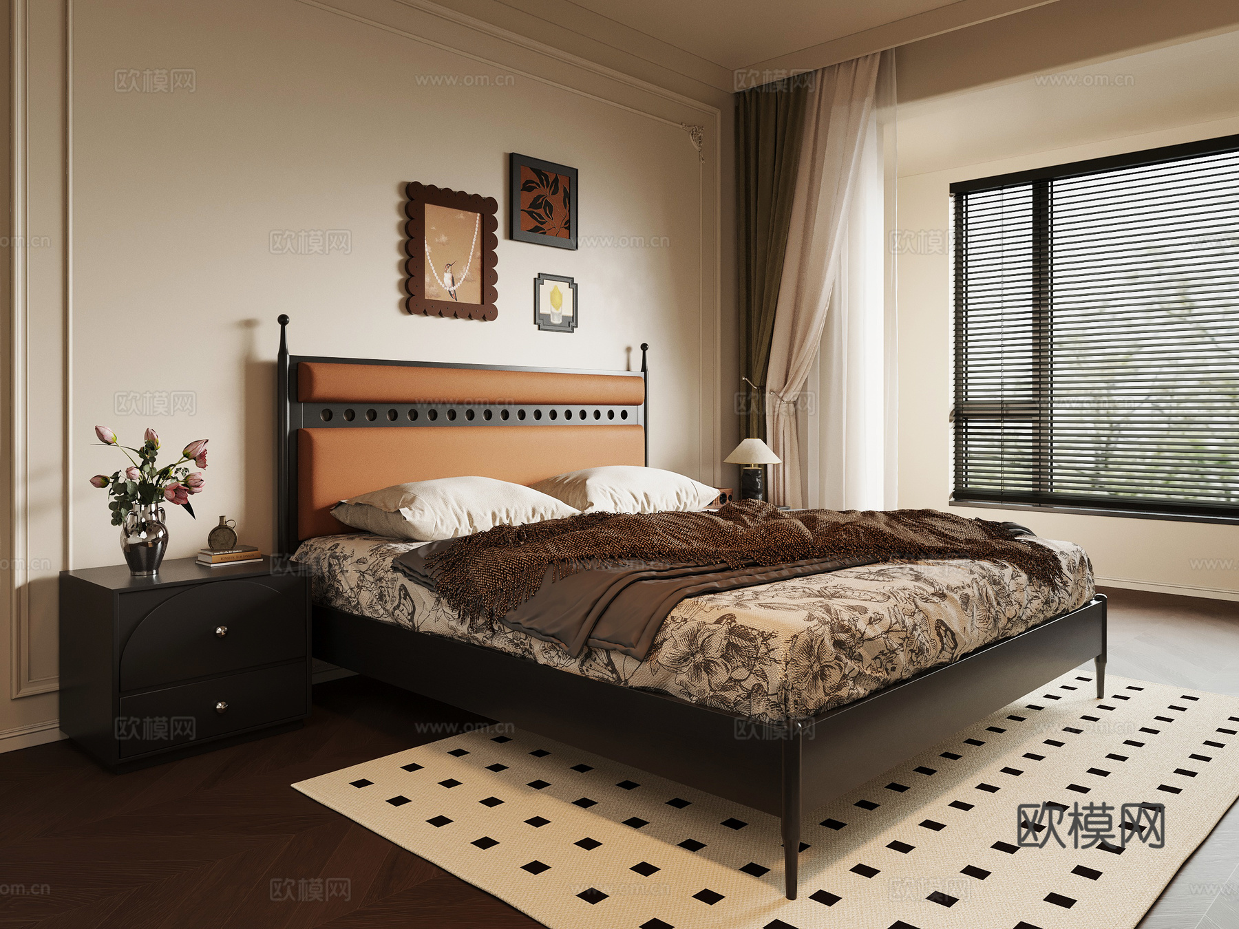 法式复古卧室su模型