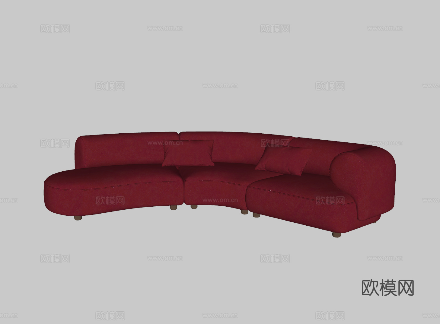 现代多人沙发su模型