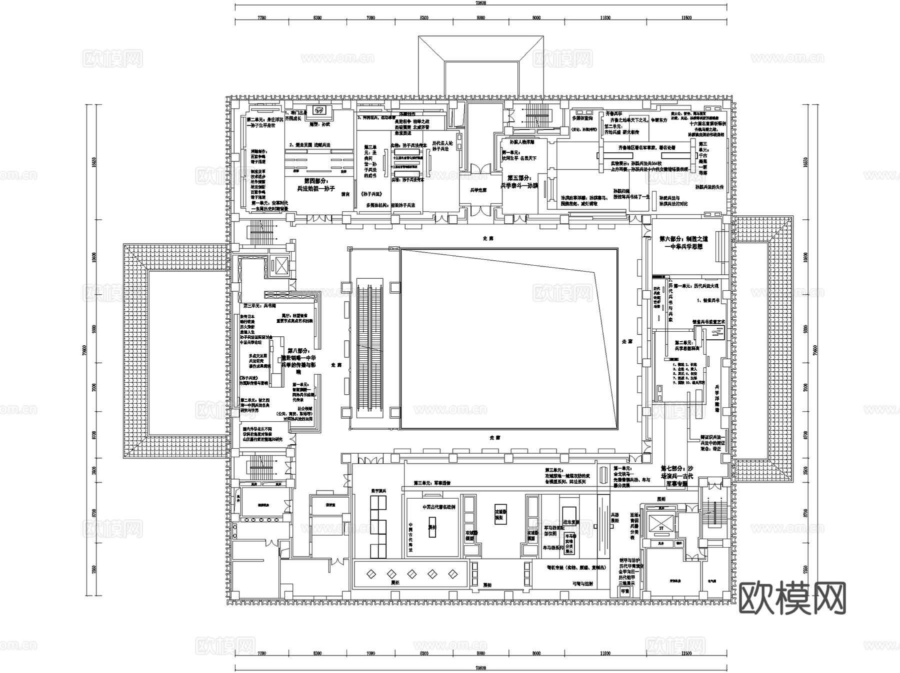 历史文化展厅科技城市展览馆博物馆陈列CAD平面施工图集25套cad施工图