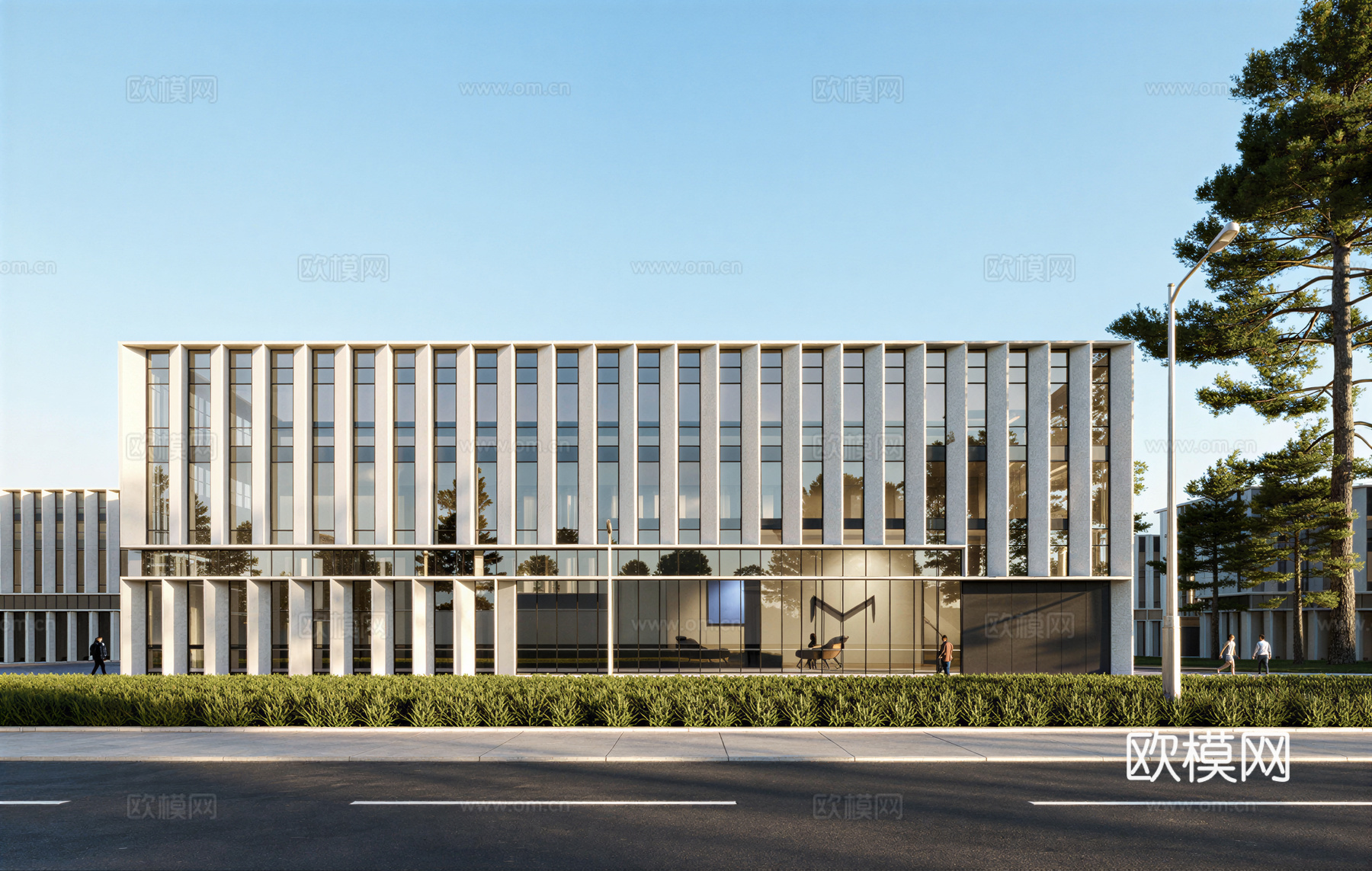 多层厂房 现代产业园 多层办公 厂房 产业园 办公楼su模型