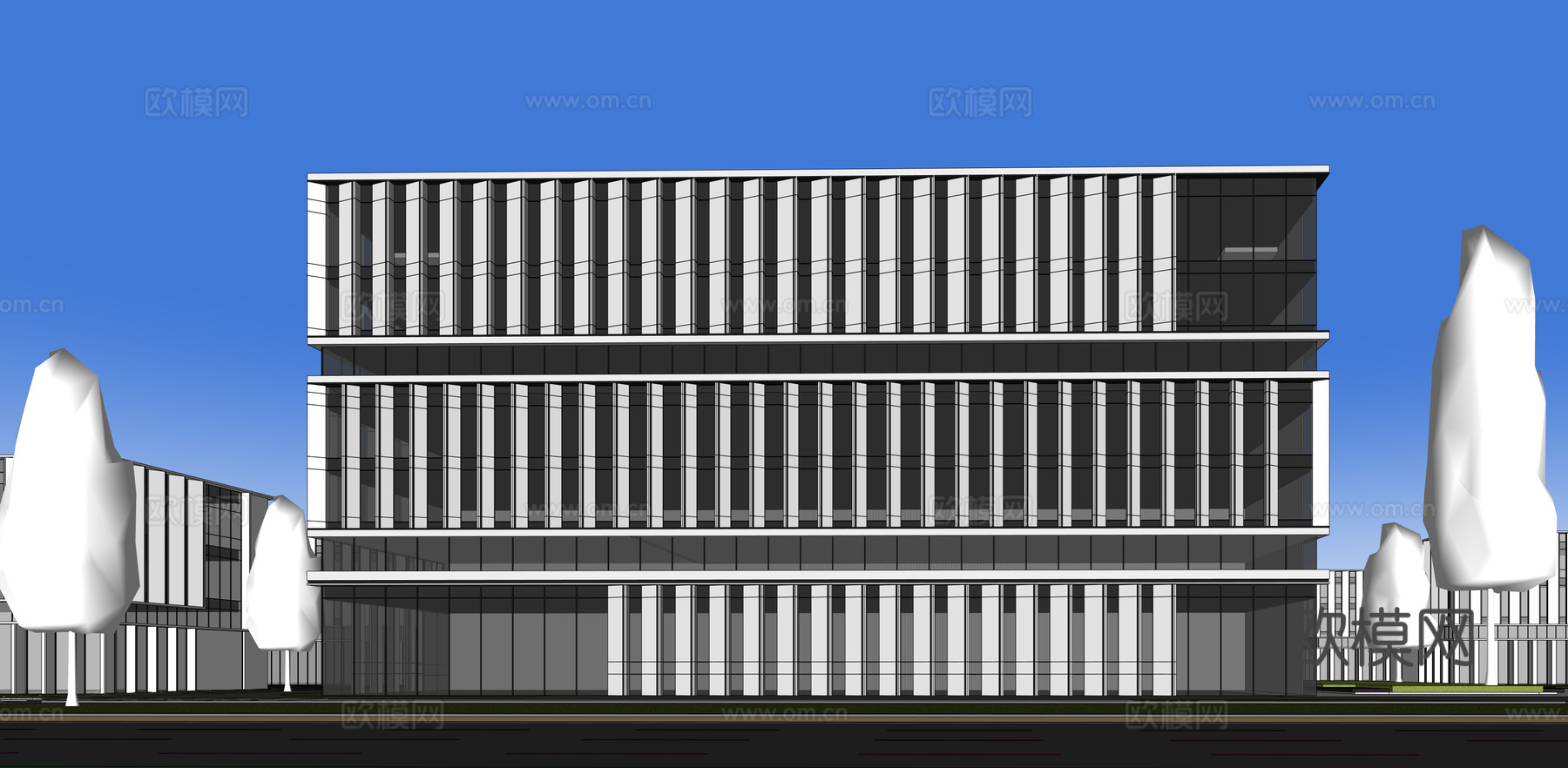 多层厂房 现代产业园 多层办公 厂房 产业园 办公楼su模型