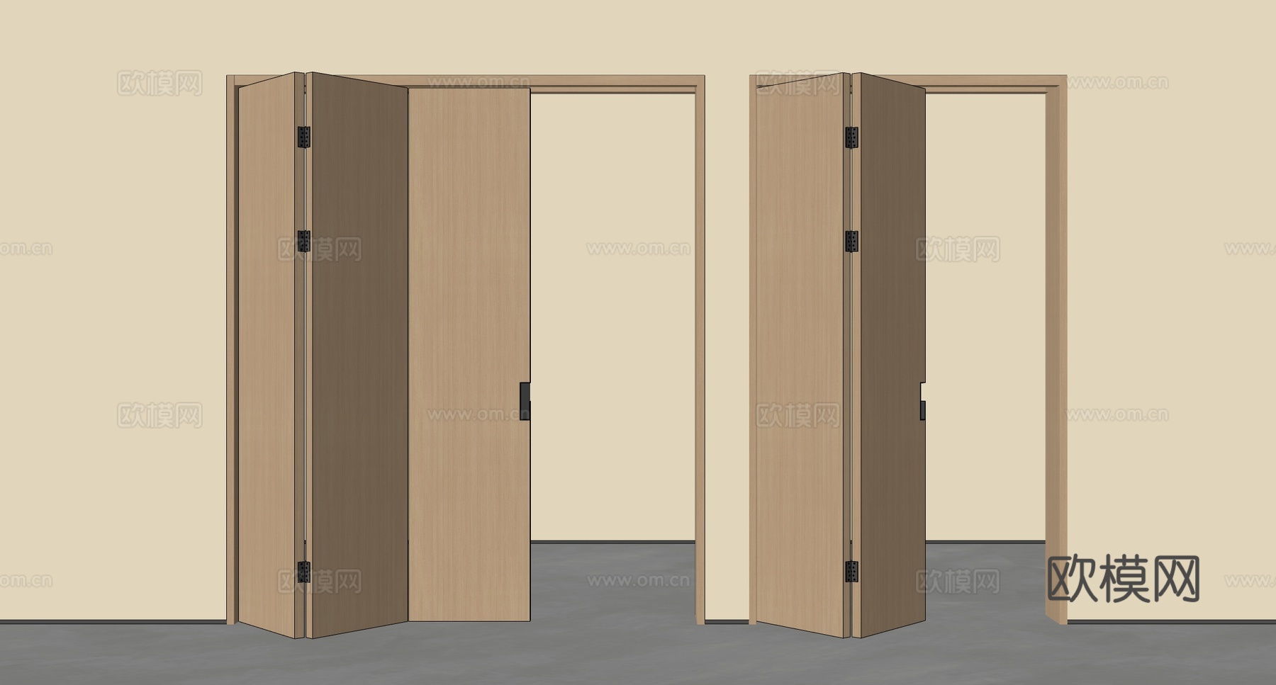 现代折叠门 实木折叠门 阳台折叠门 隔断折叠门 推拉门su模型