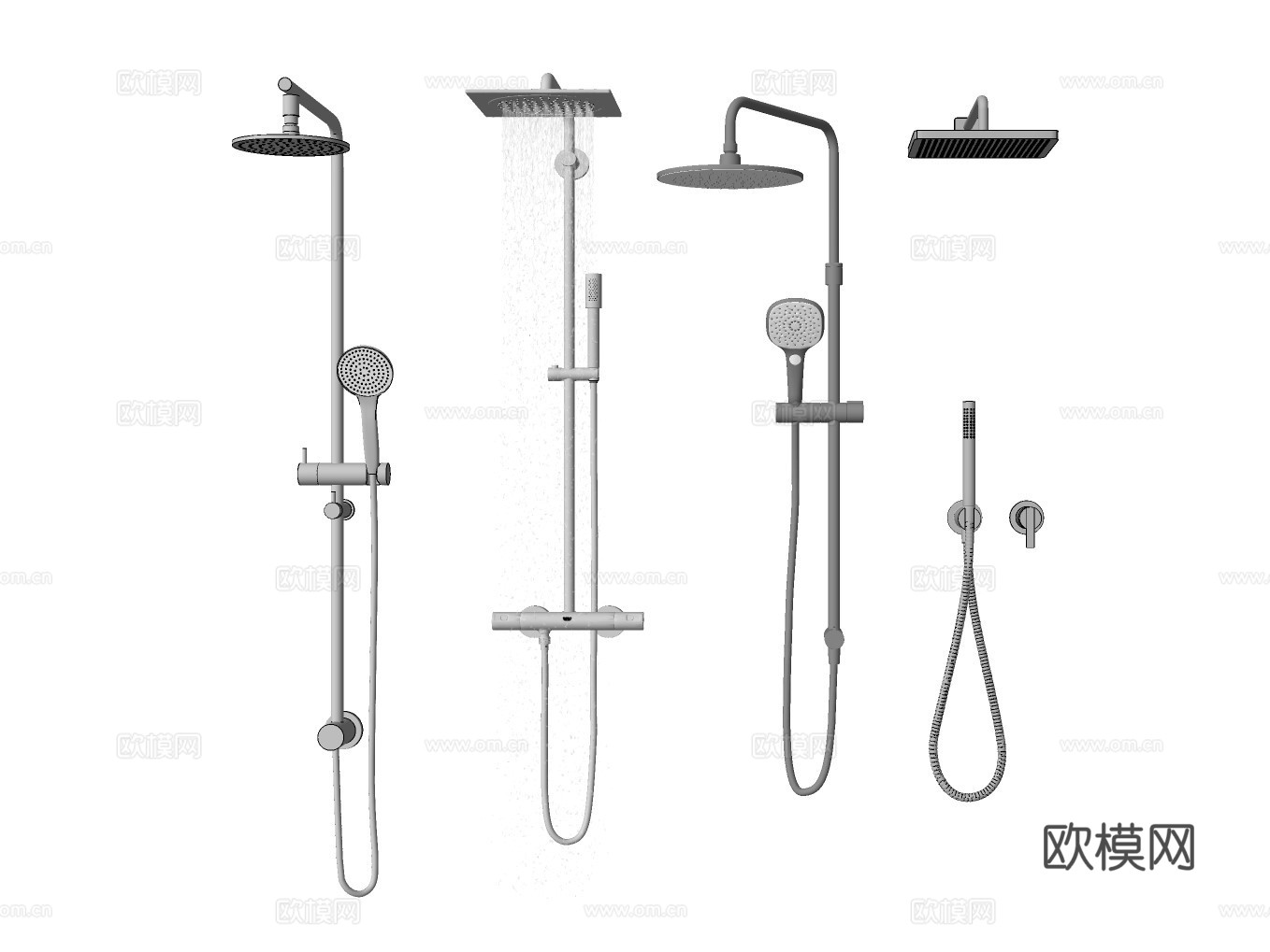 淋浴花洒su模型