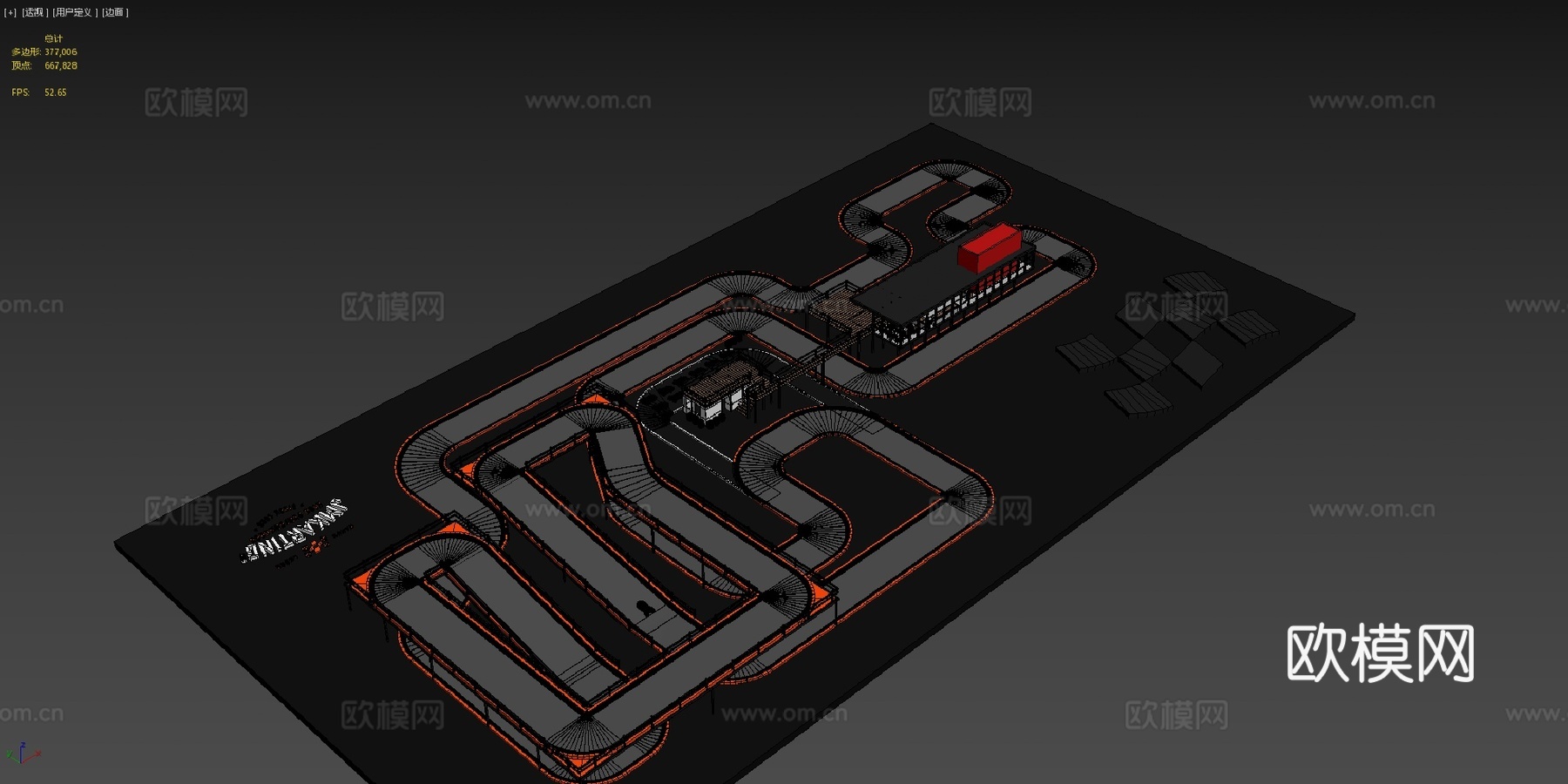 JMK约翰马丁卡丁车新赛道su模型