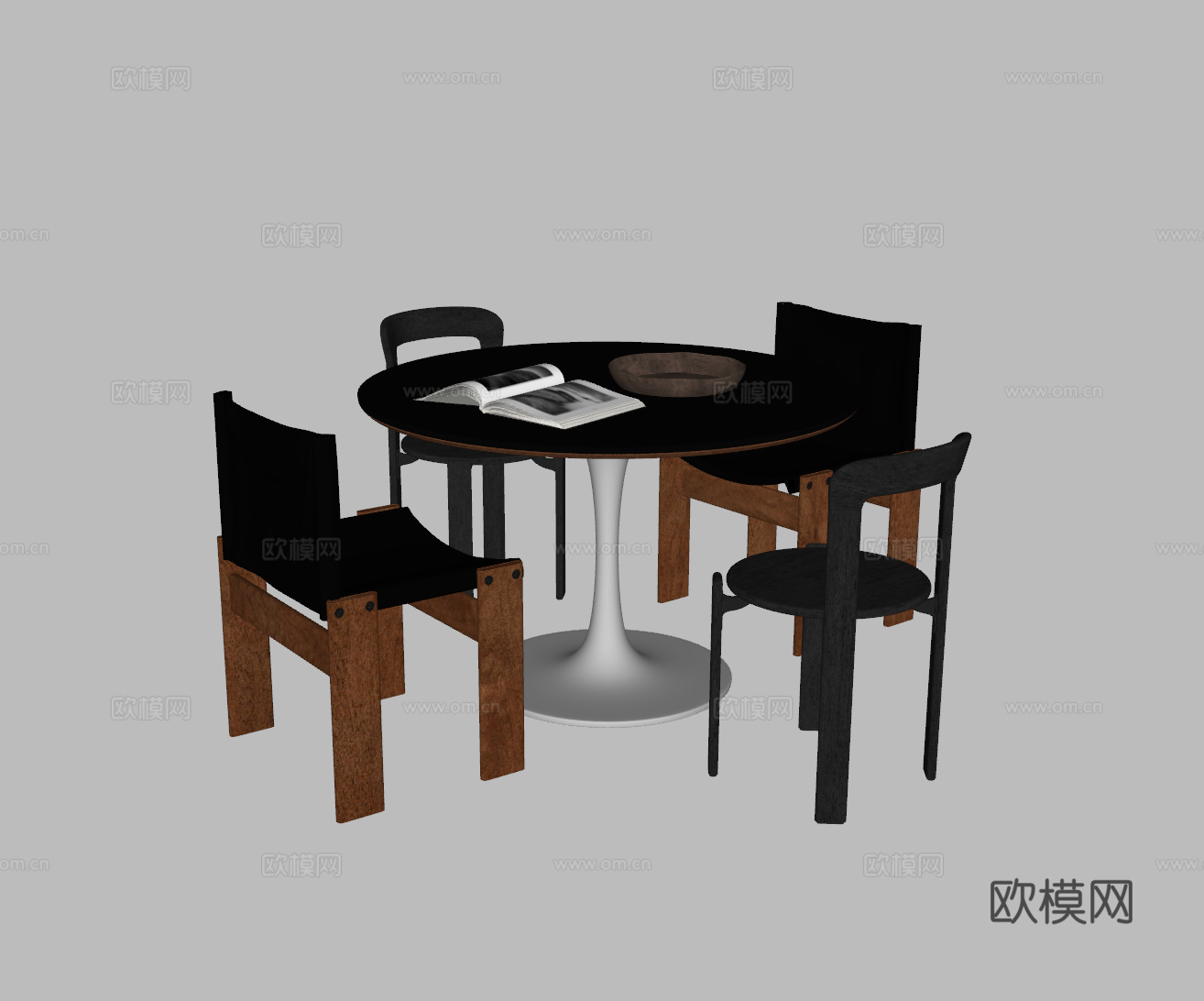 中古书桌餐桌su模型