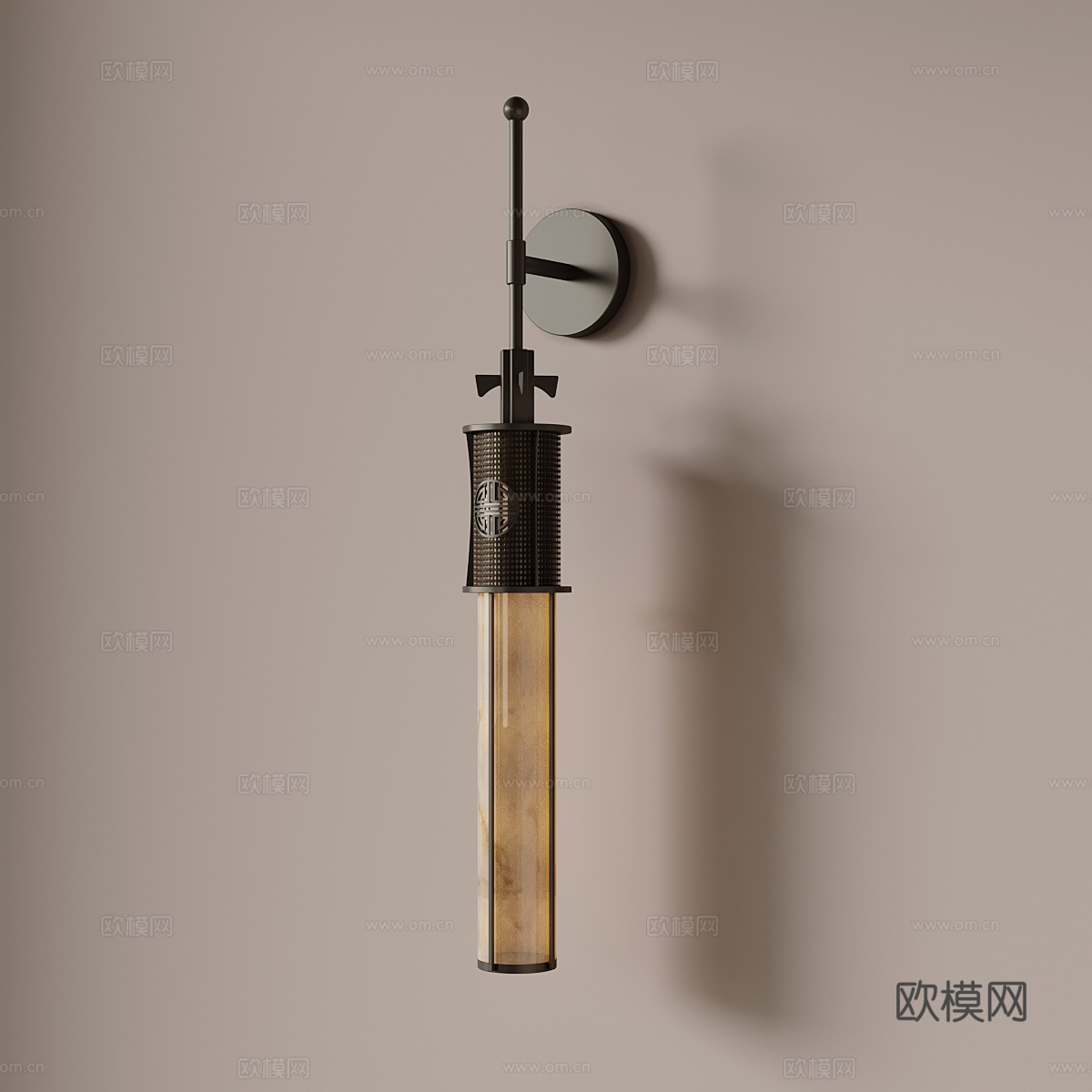新中式壁灯su模型