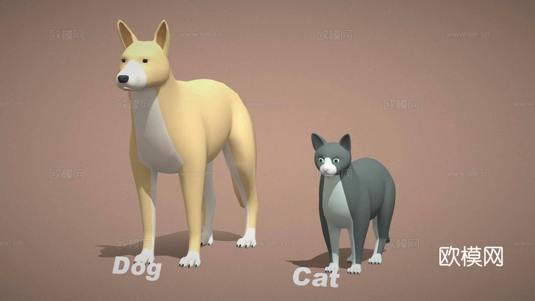 动物包  狗猫绑定su模型