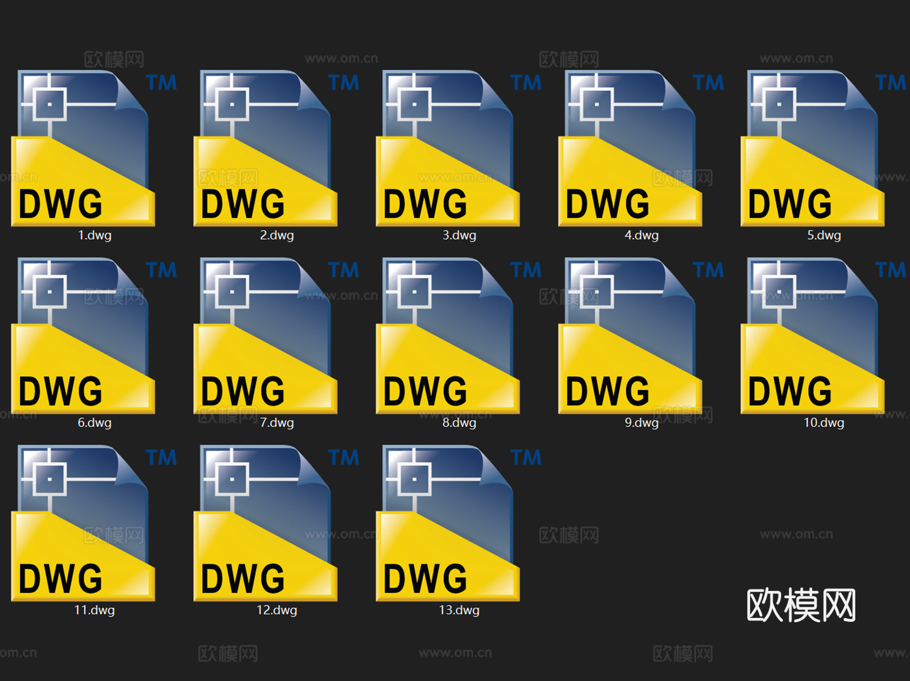 阳台露台空中花园庭院平面布置图CAD图块图库集 13套cad施工图