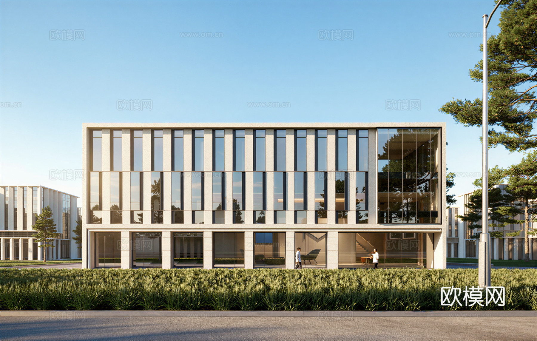 多层厂房 现代产业园 多层办公 厂房 产业园 办公楼su模型