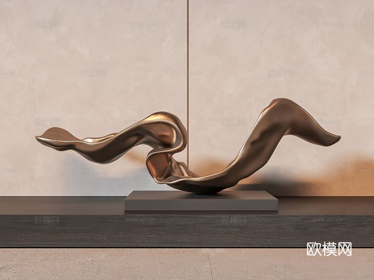 现代抽象雕塑 办公摆件 雕塑雕刻 艺术雕塑su模型