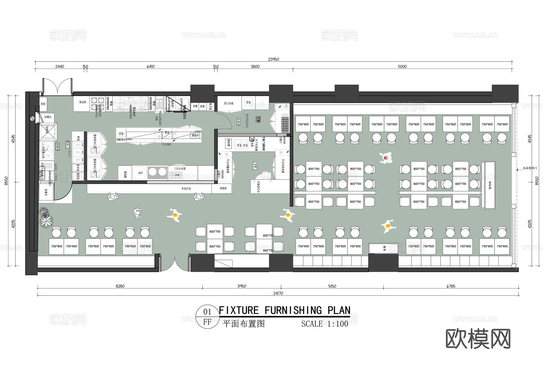 美奈小馆泰国菜快餐厅佛山岭南店cad施工图