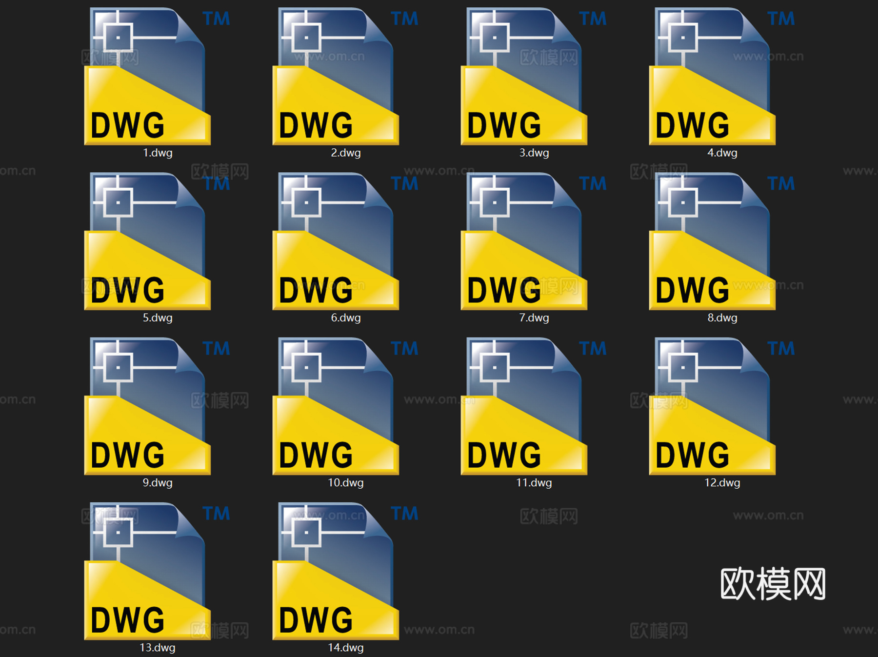 道路交通标识标线警告标志指示牌图标CAD图例图块图库集14套cad施工图