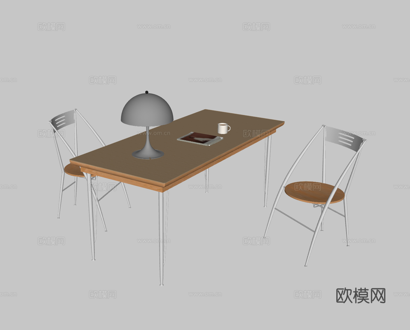 现代书桌su模型