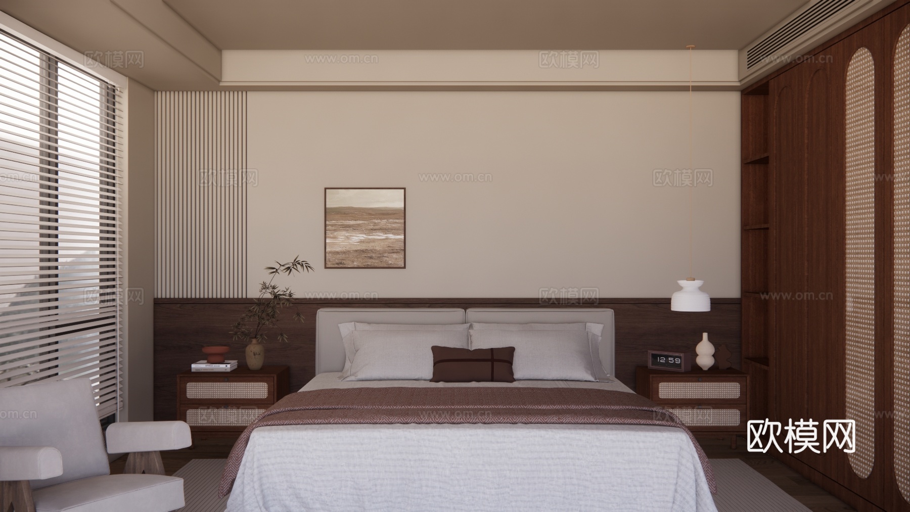 床 家装 客餐厅su模型