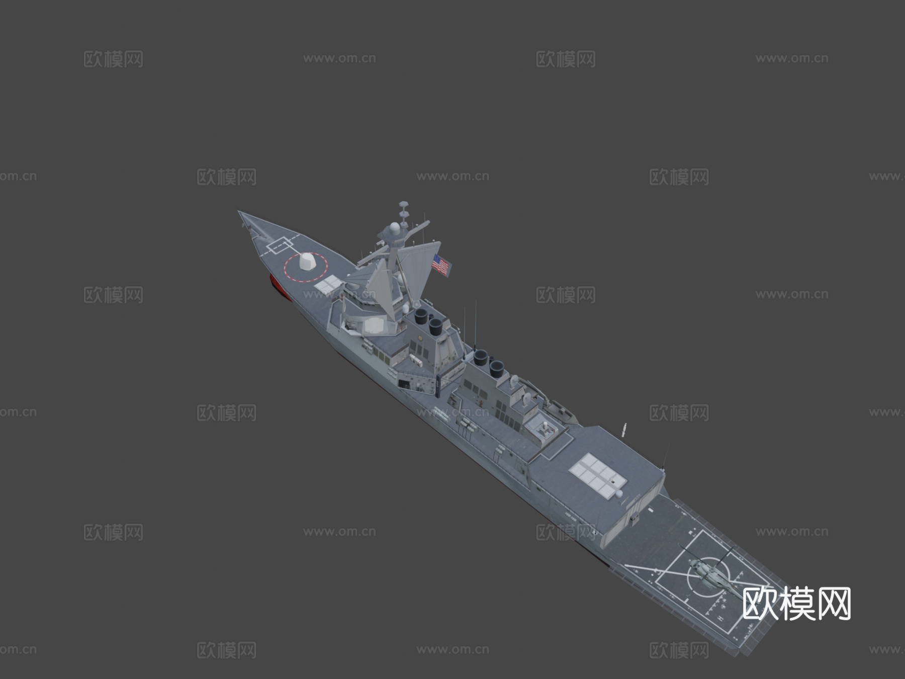 阿利伯克级导弹驱逐舰su模型