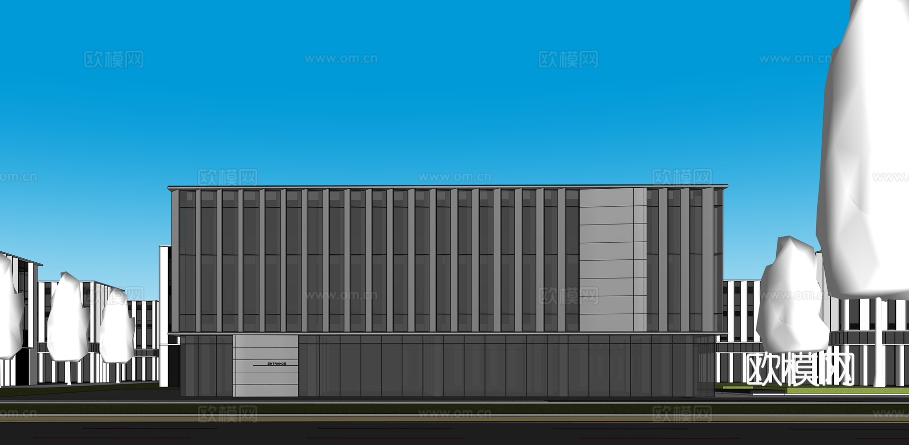 多层厂房 现代产业园 多层办公 厂房 产业园 办公楼su模型