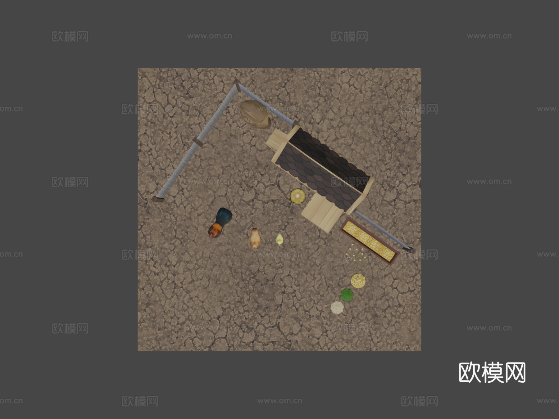 公鸡母鸡与小鸡 基础动画su模型