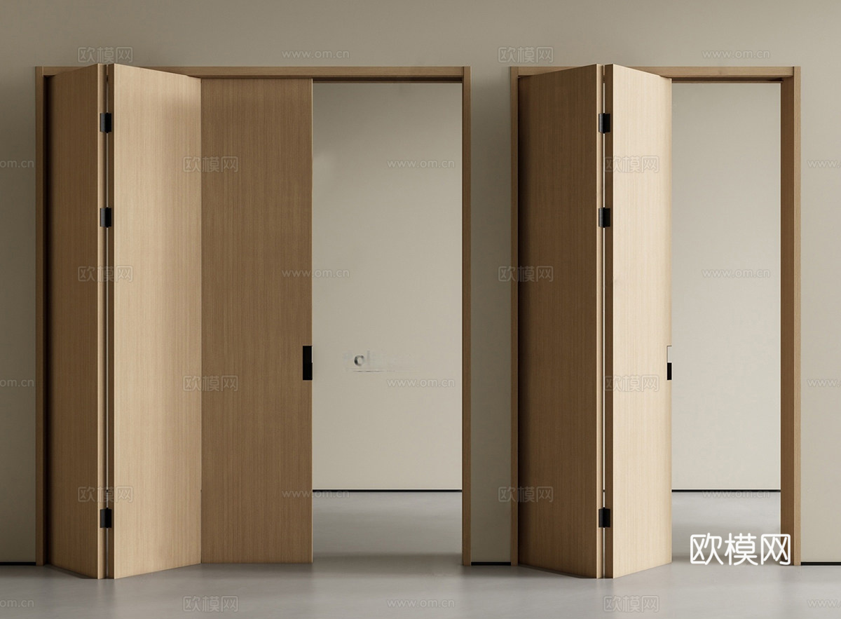 现代折叠门 实木折叠门 阳台折叠门 隔断折叠门 推拉门su模型