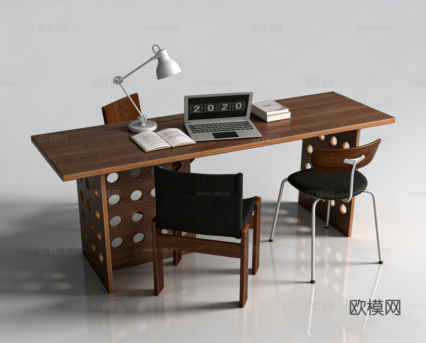 中古风书桌su模型