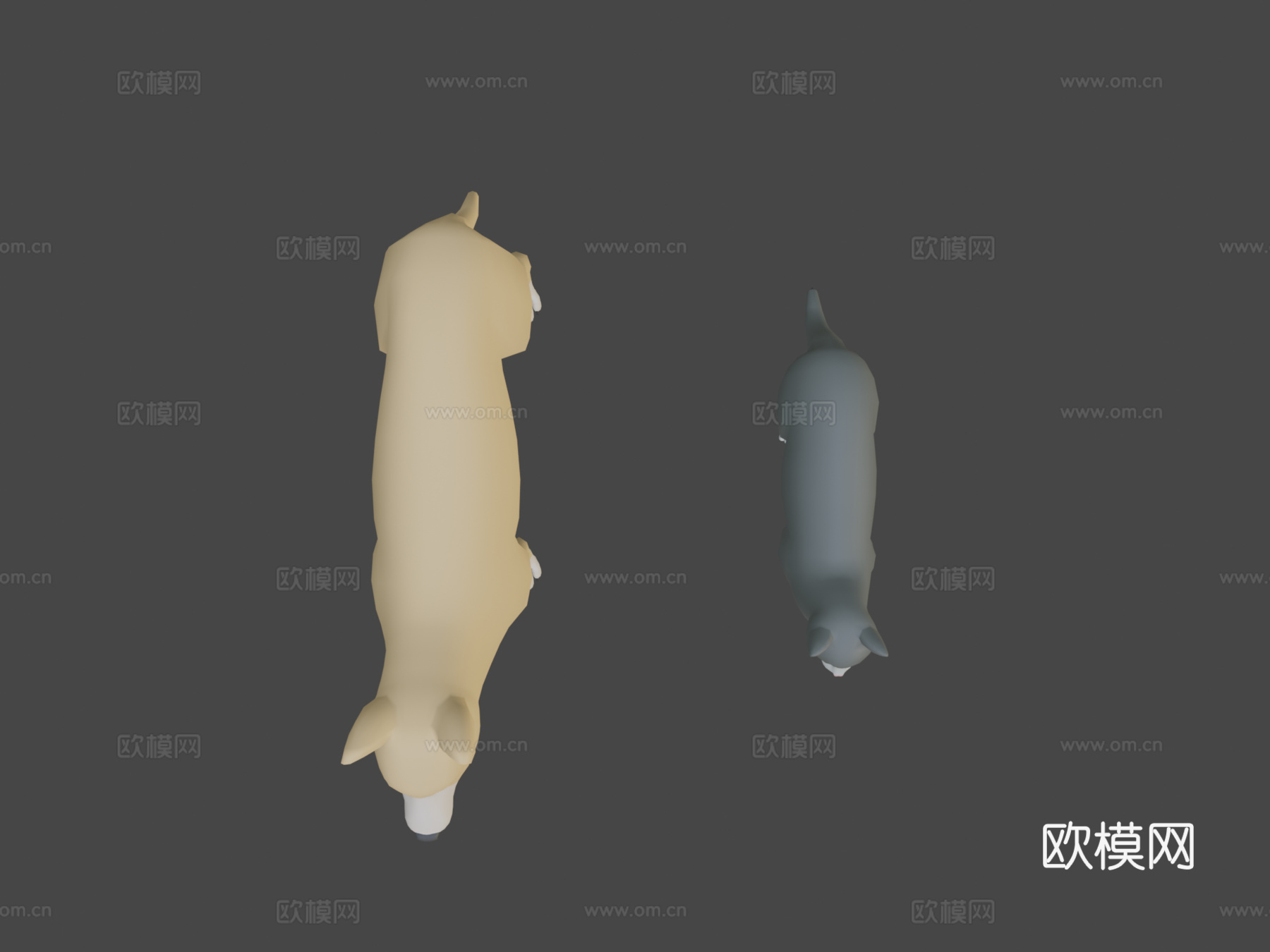 动物包  狗猫绑定su模型