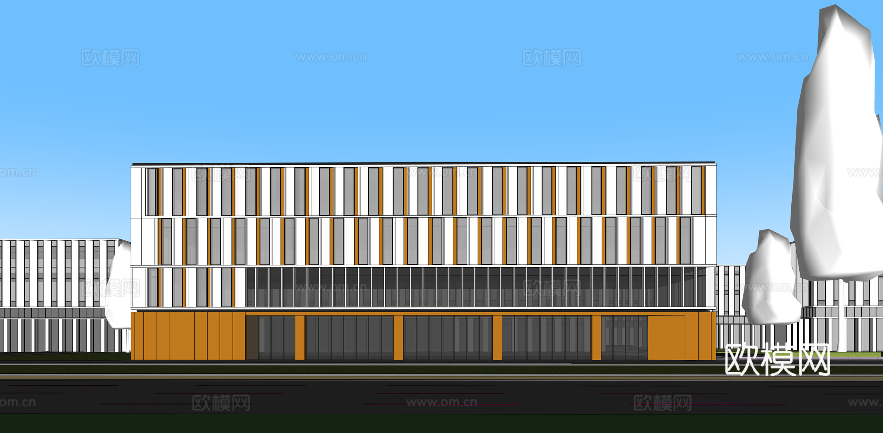 多层厂房 现代产业园 多层办公 厂房 产业园 办公楼su模型