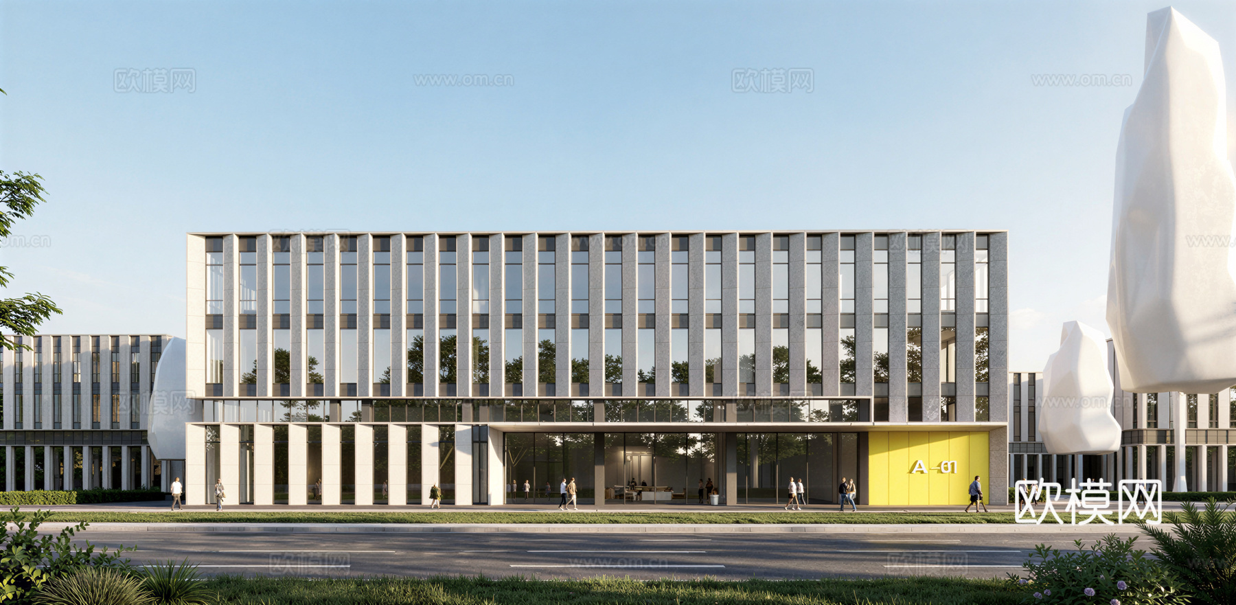 多层厂房 现代产业园 多层办公 厂房 产业园 办公楼su模型