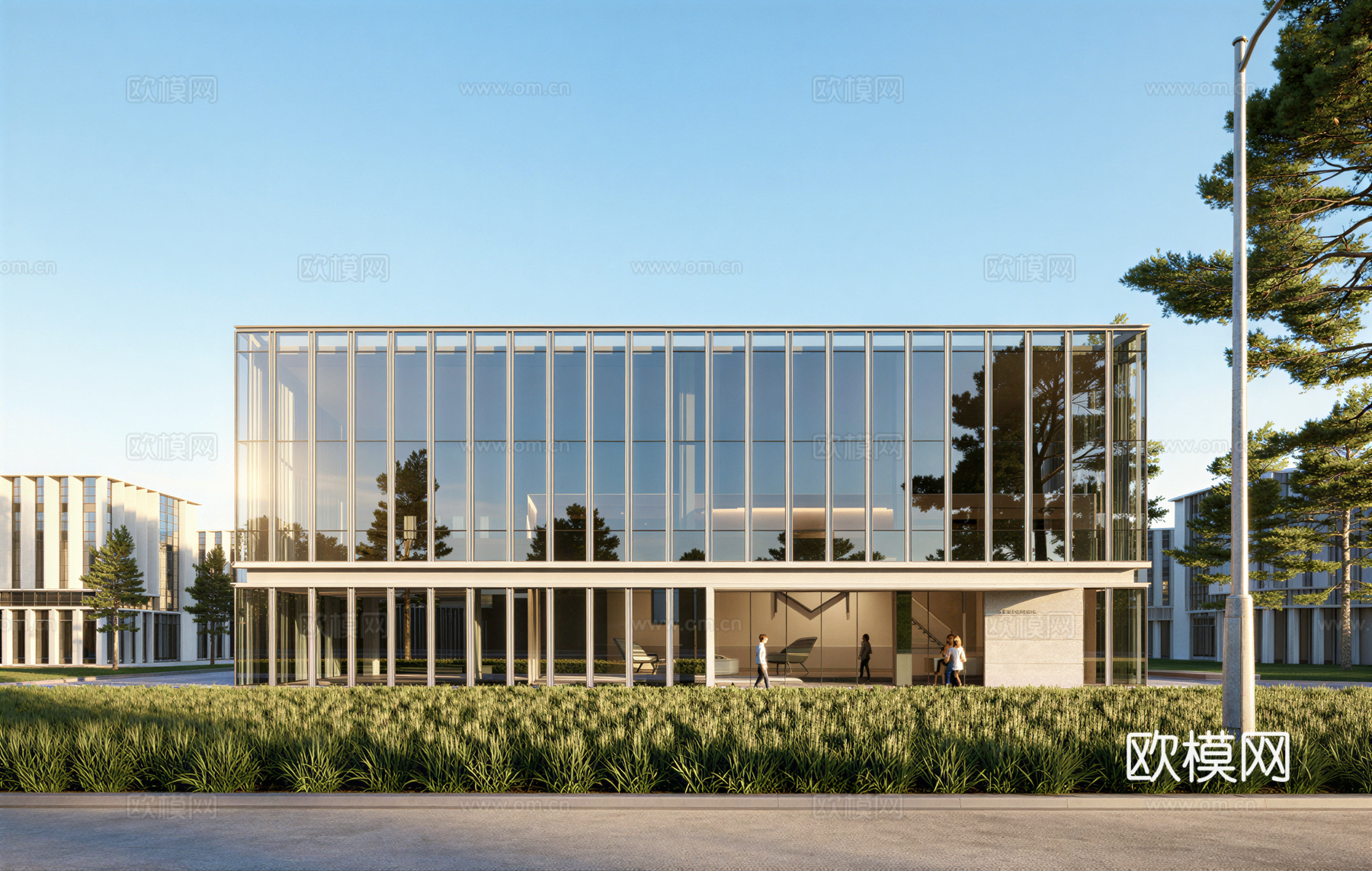 多层厂房 现代产业园 多层办公 厂房 产业园 办公楼su模型