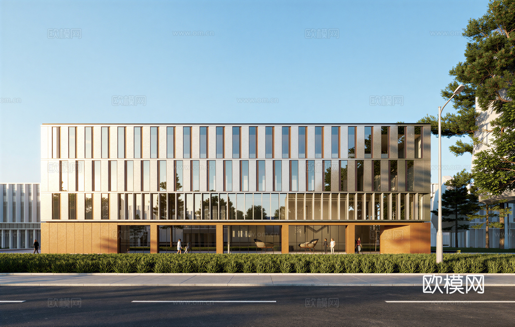 多层厂房 现代产业园 多层办公 厂房 产业园 办公楼su模型