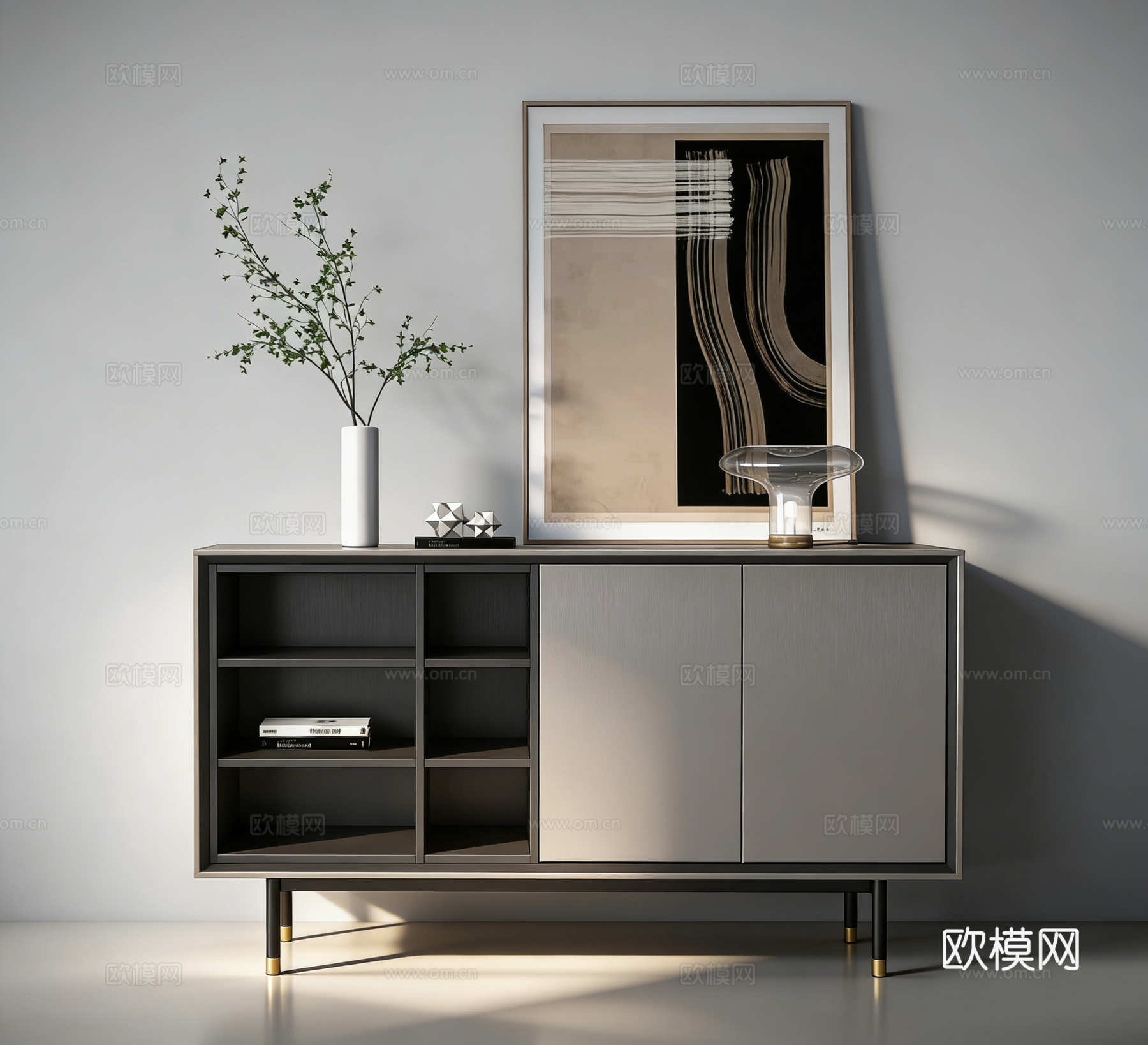 现代装饰柜su模型