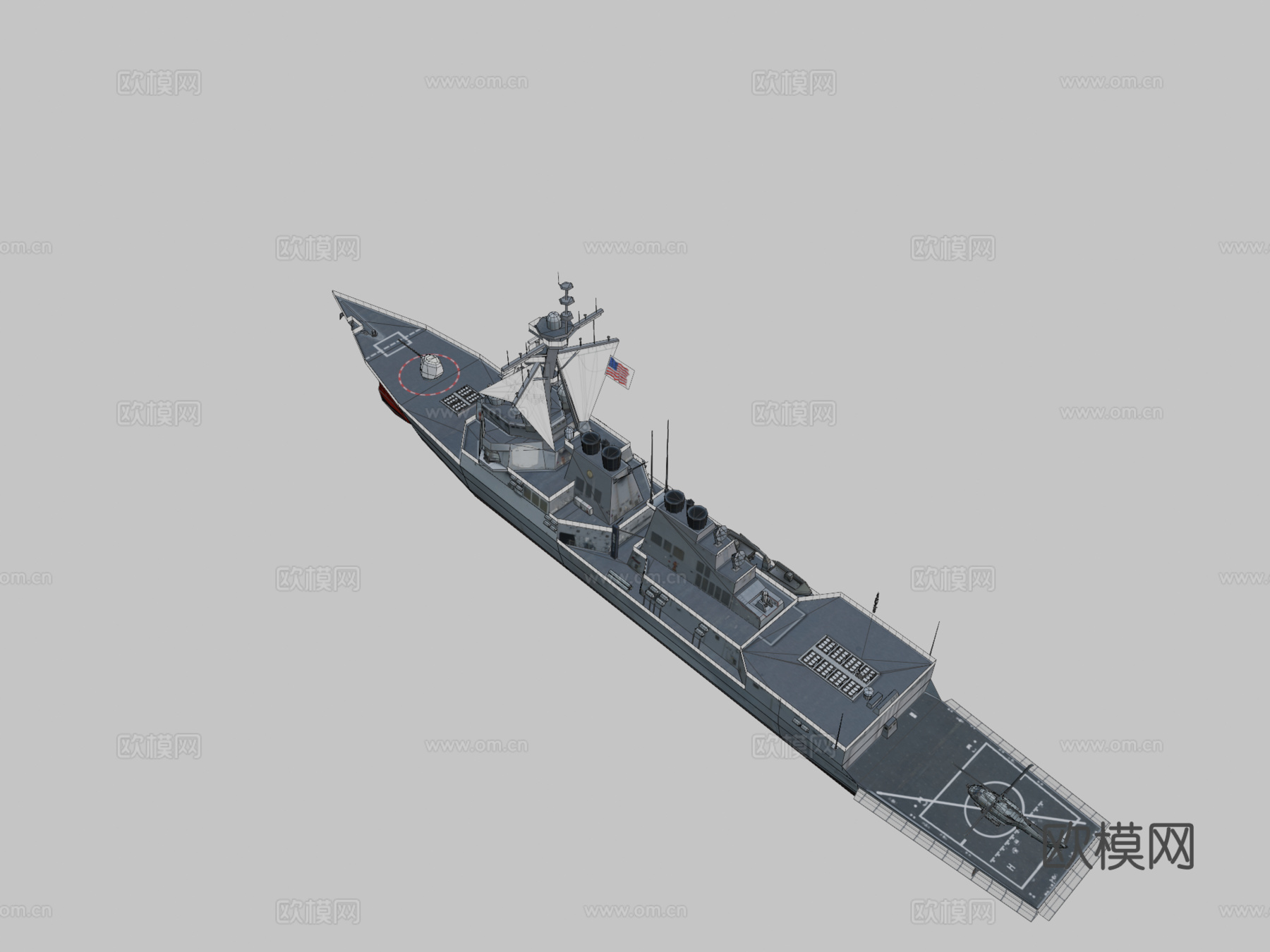 阿利伯克级导弹驱逐舰su模型