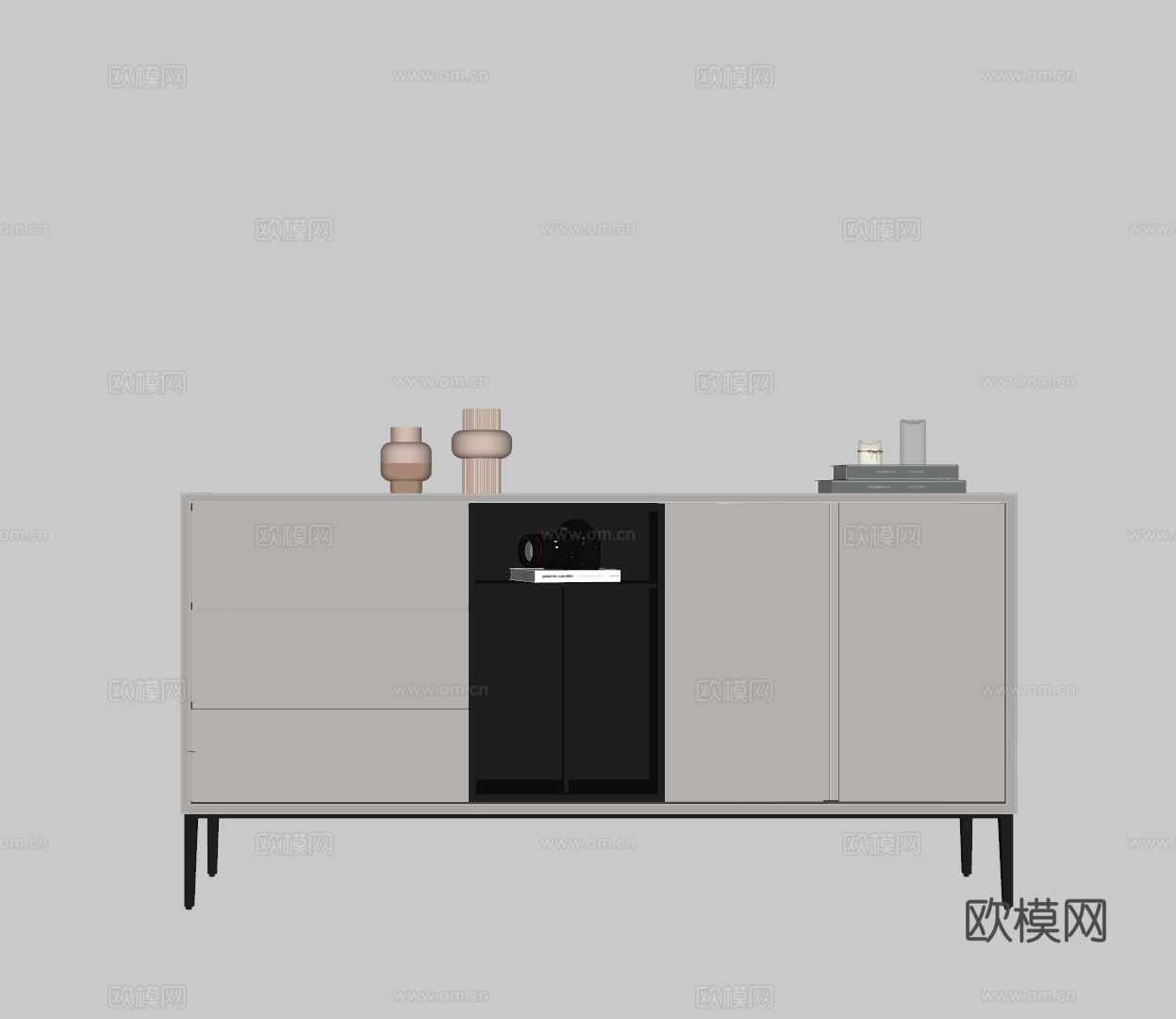 现代装饰柜su模型