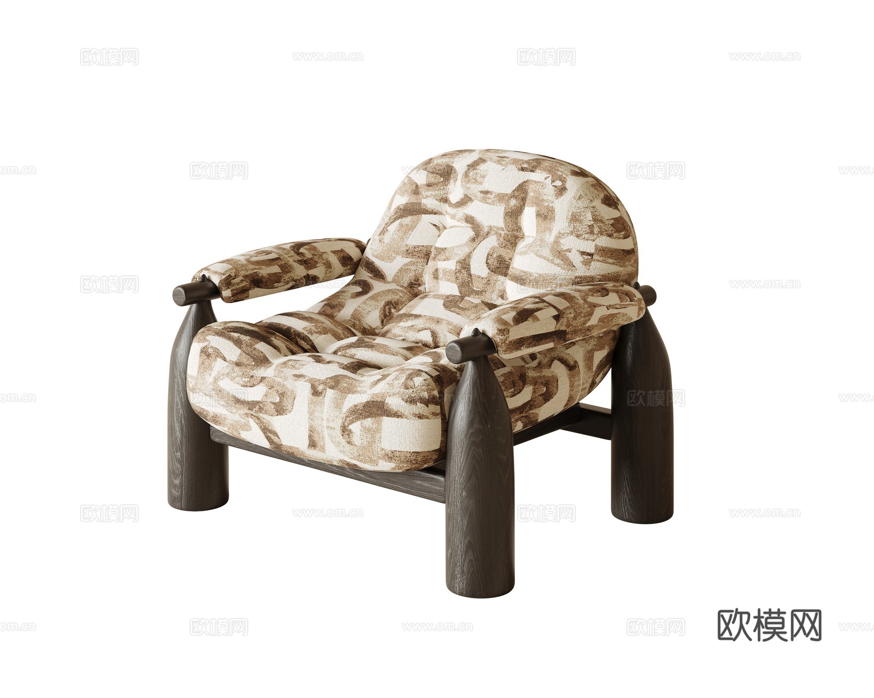 中古风单人沙发su模型