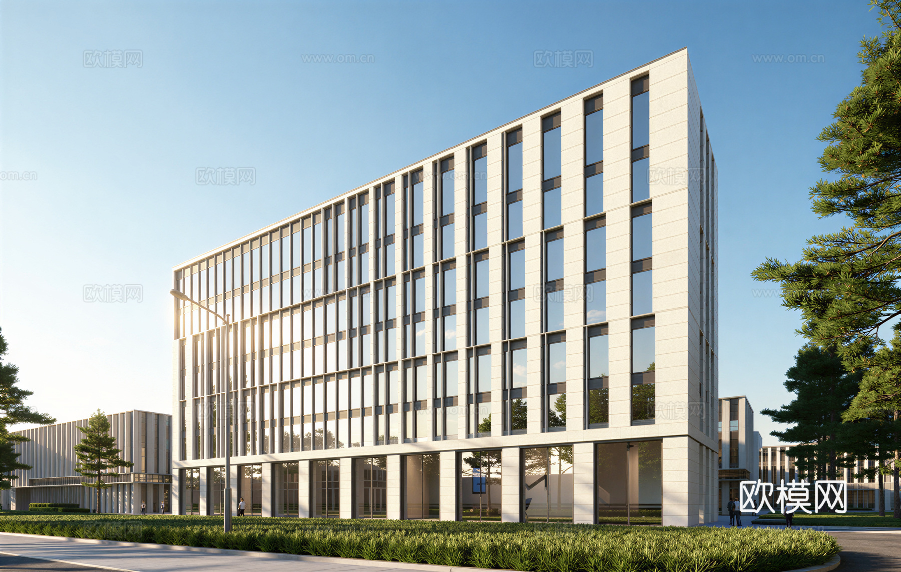 多层厂房 现代产业园 多层办公 厂房 产业园 办公楼su模型