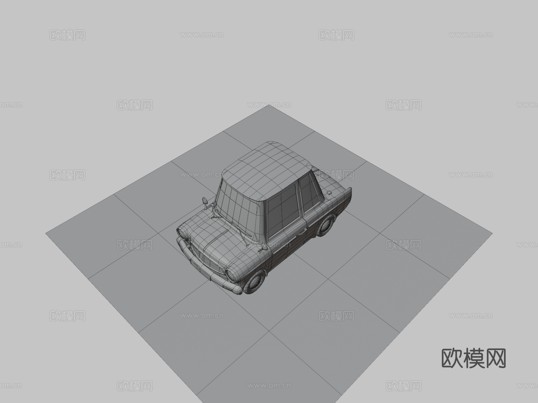 蝉复古卡通车su模型