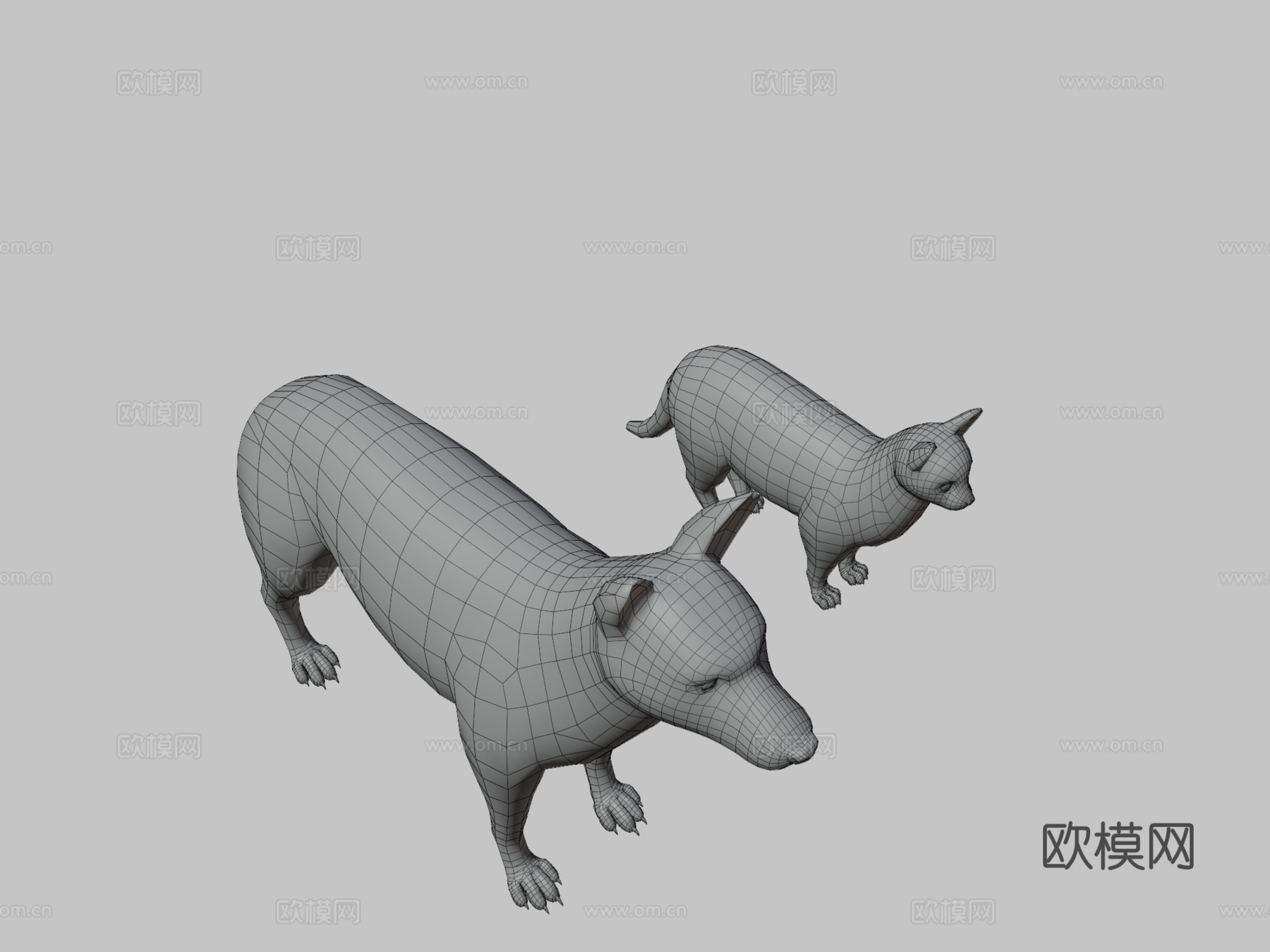 动物包  狗猫绑定su模型