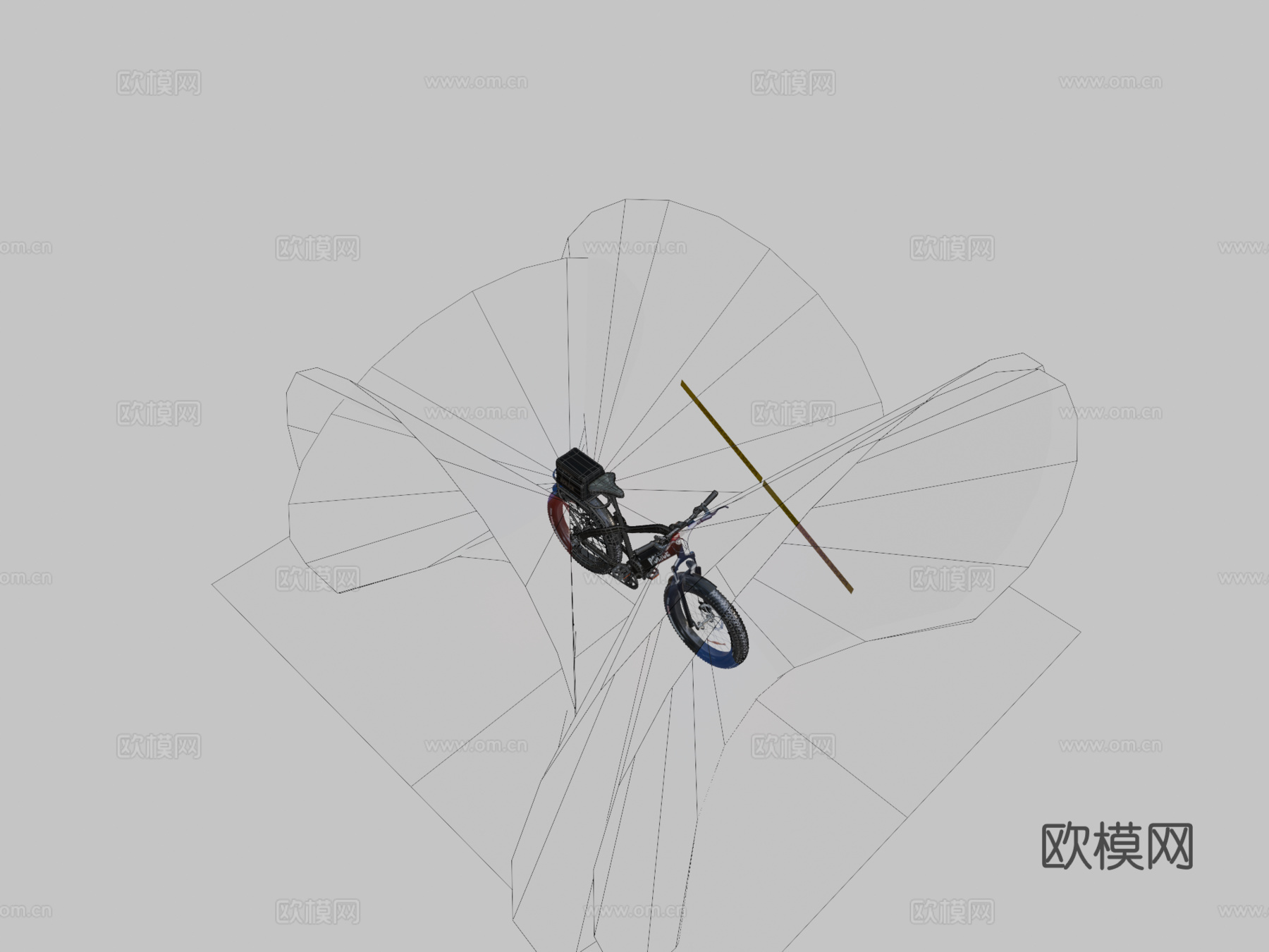 侦察警用拦截者电动自行车su模型