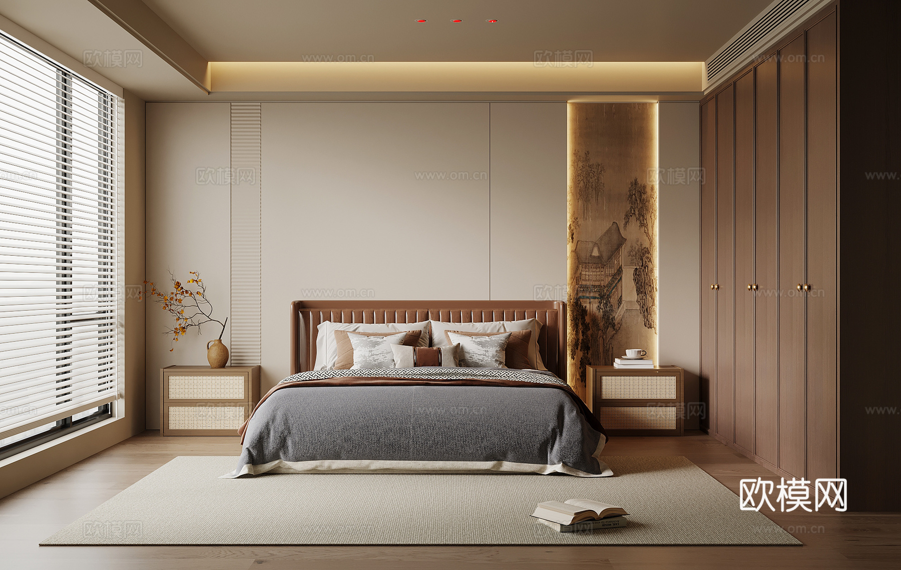 中古风卧室su模型
