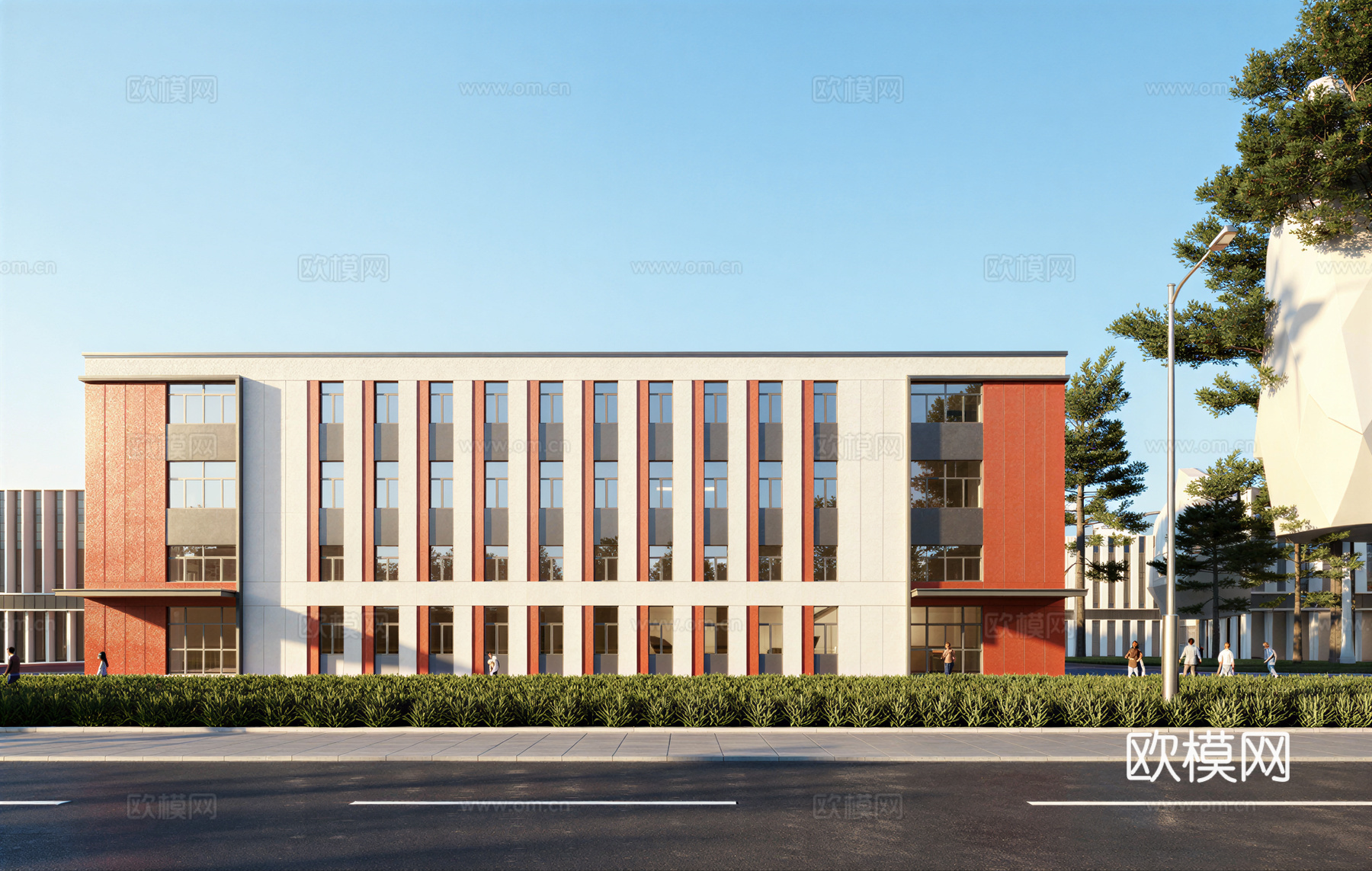 多层厂房 现代产业园 多层办公 厂房 产业园 办公楼su模型