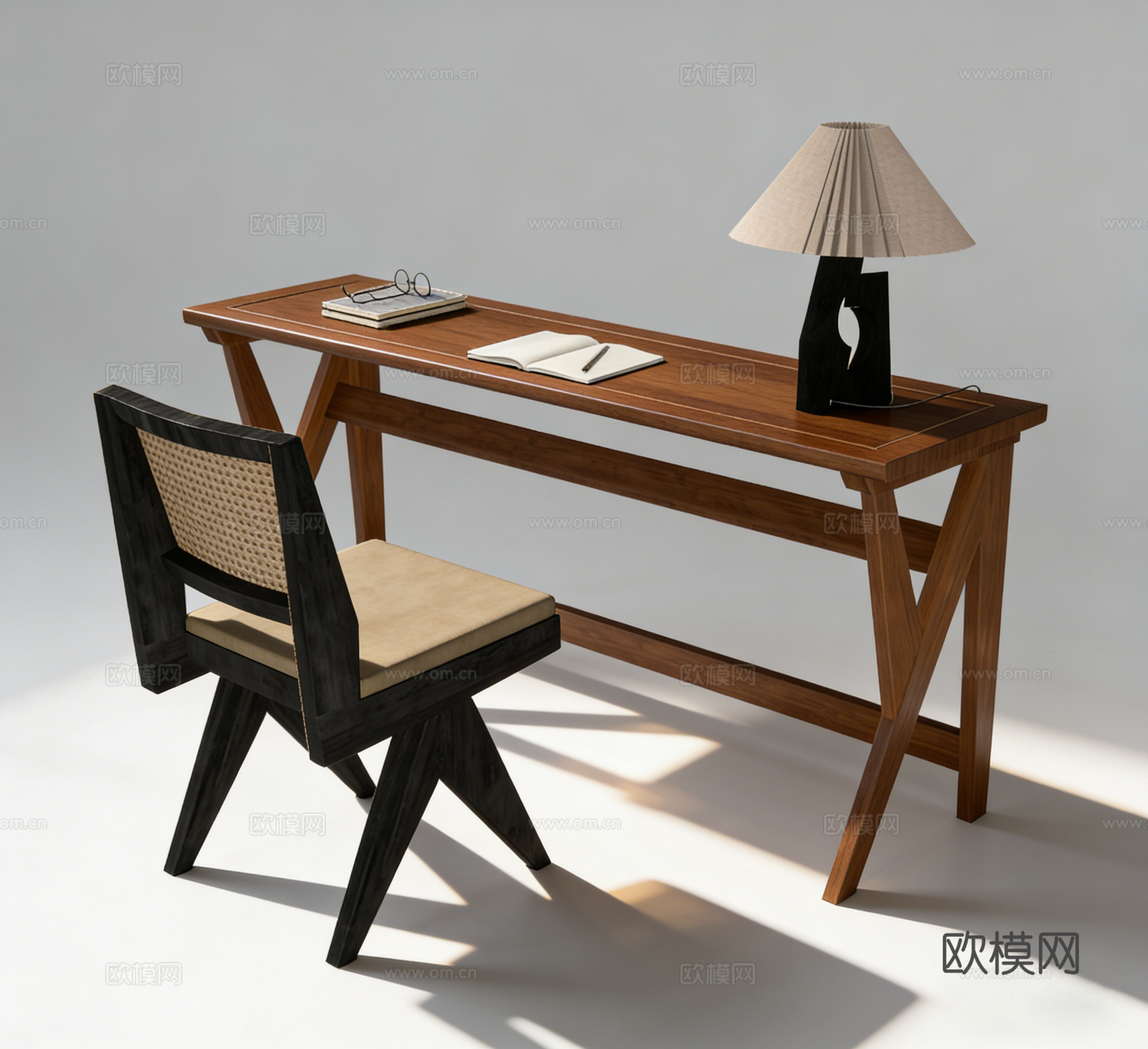 侘寂书桌su模型