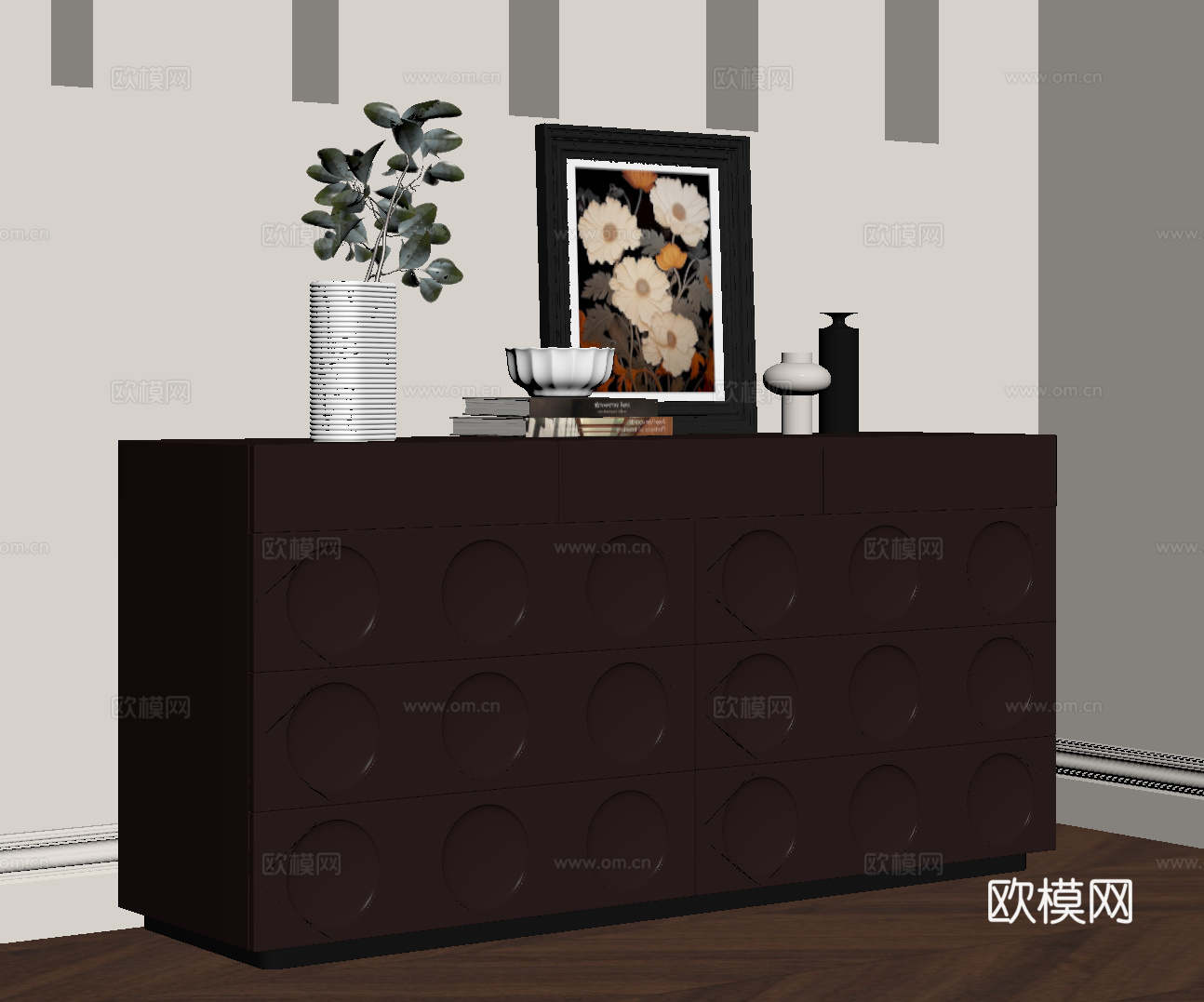 法式复古玄关柜su模型