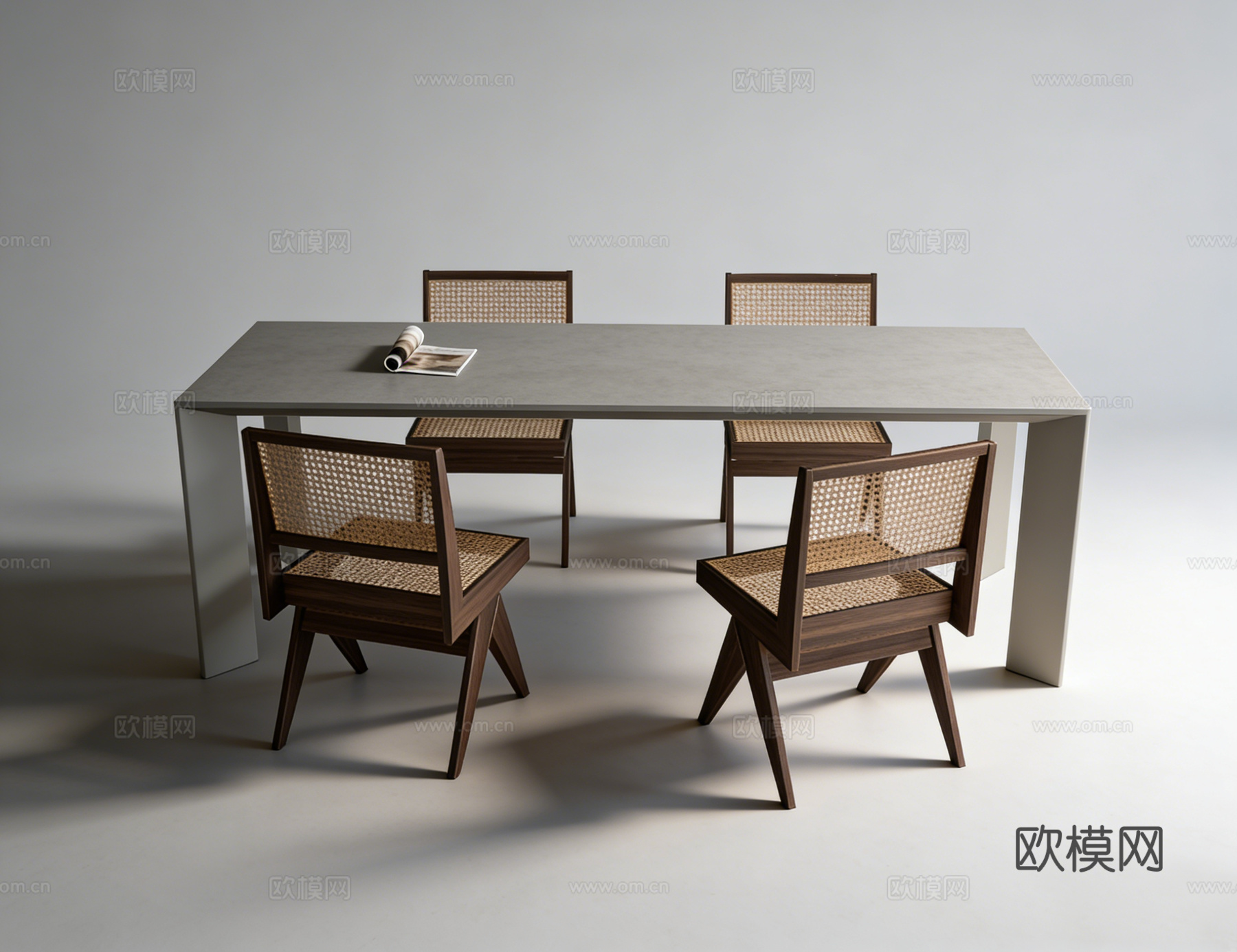 侘寂休闲桌椅su模型