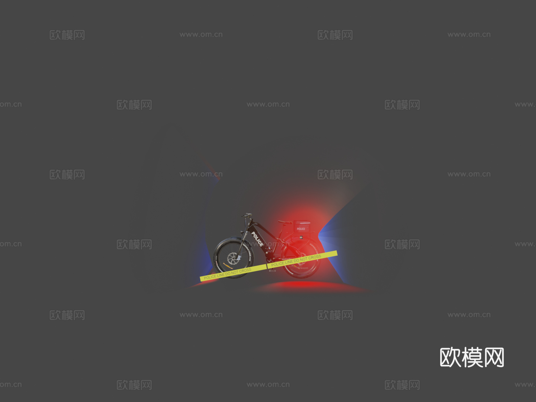 侦察警用拦截者电动自行车su模型