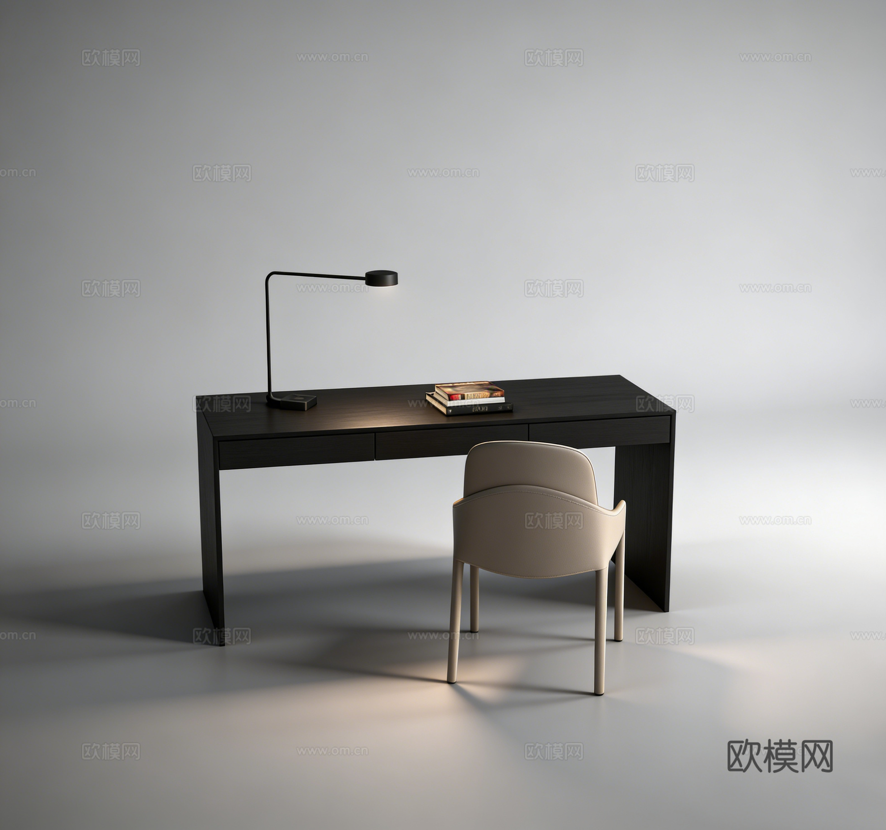 现代书桌su模型