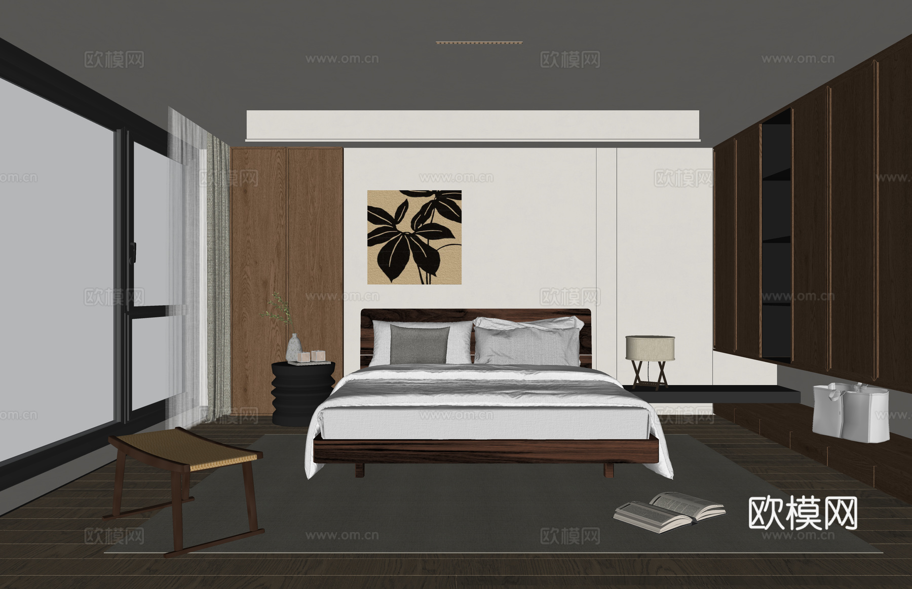 阳台 书桌 书柜 餐厅 沙发su模型