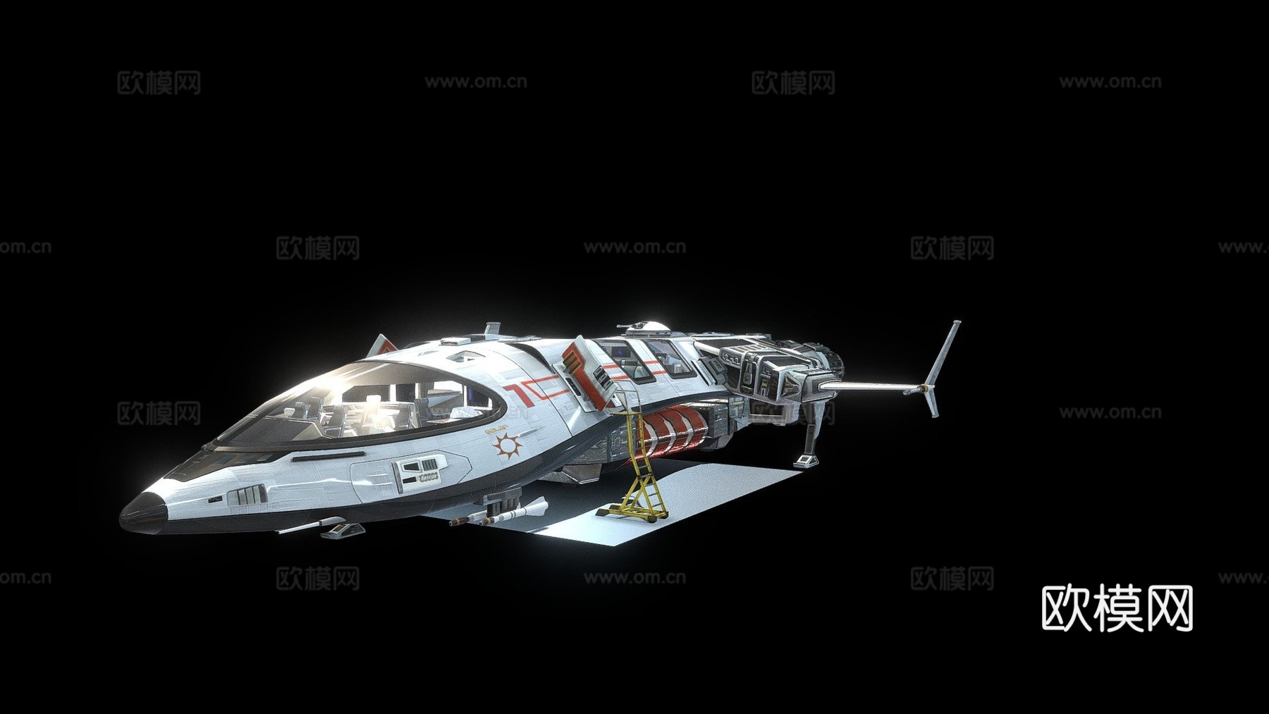 未来主义 太空船su模型