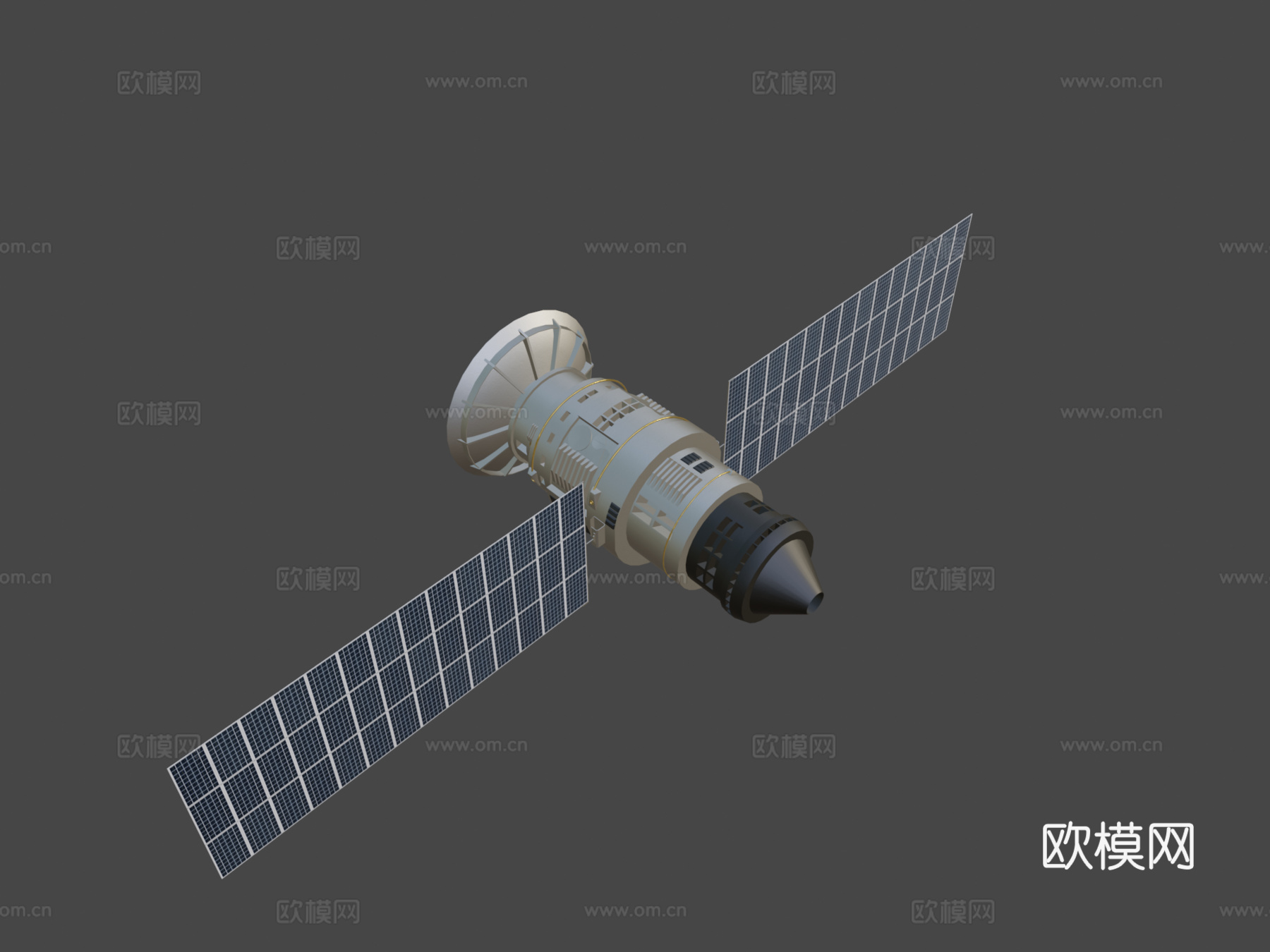 简单 卫星 低多边形su模型