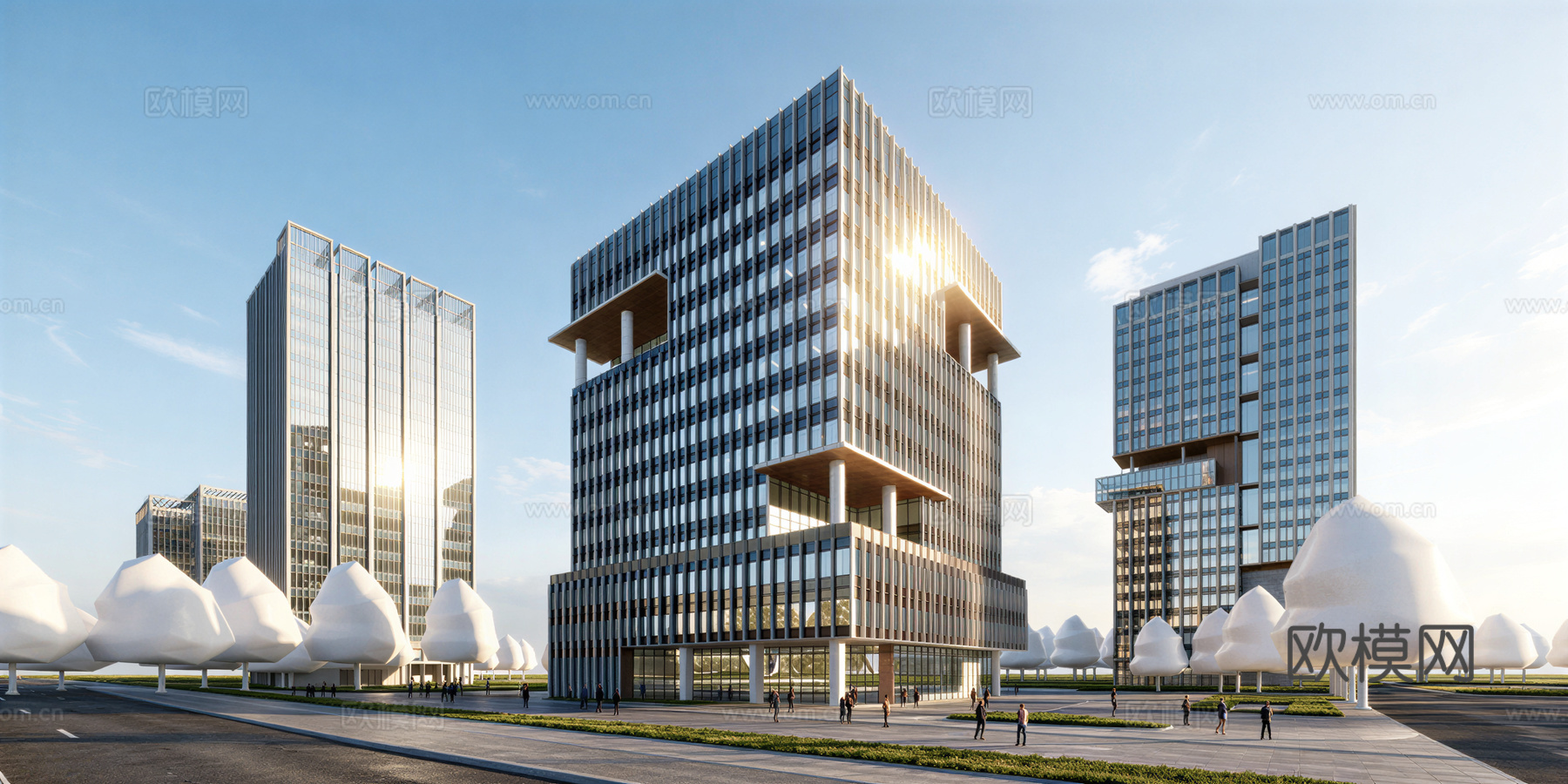 现代酒店 高层酒店 多层酒店 旅馆 酒店建筑su模型