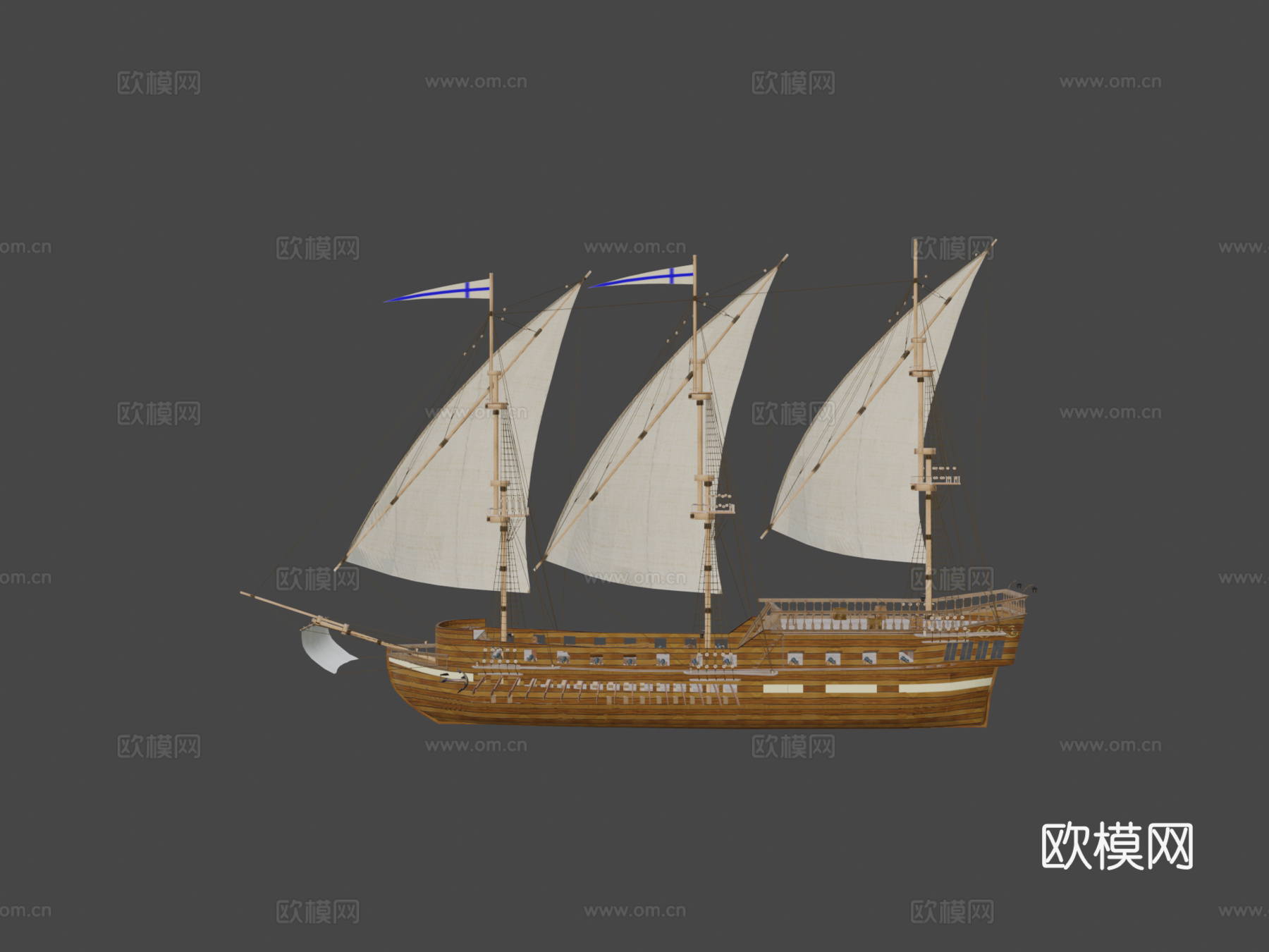 桨帆船su模型