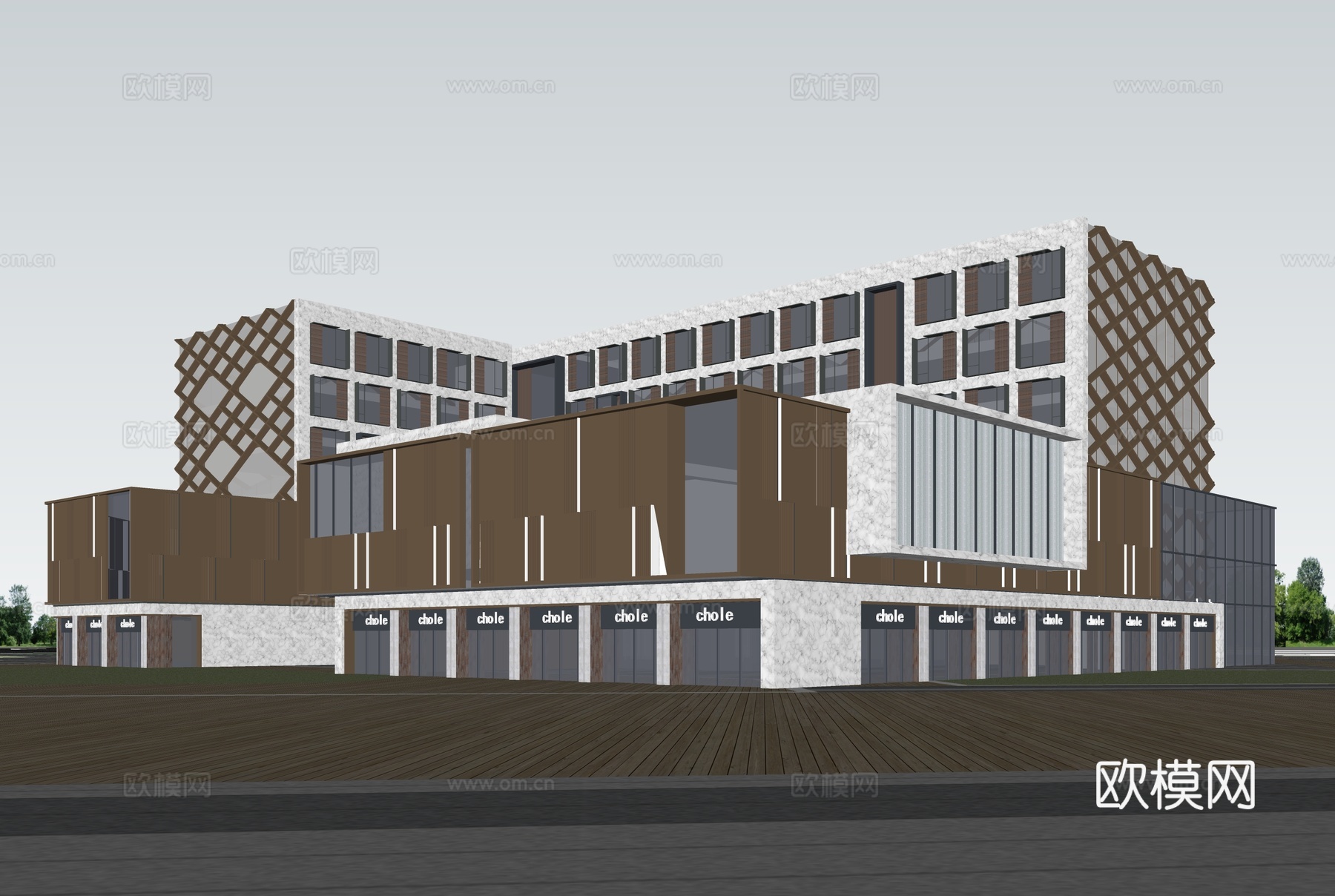 现代酒店 多层酒店 高层酒店 旅馆 酒店建筑su模型