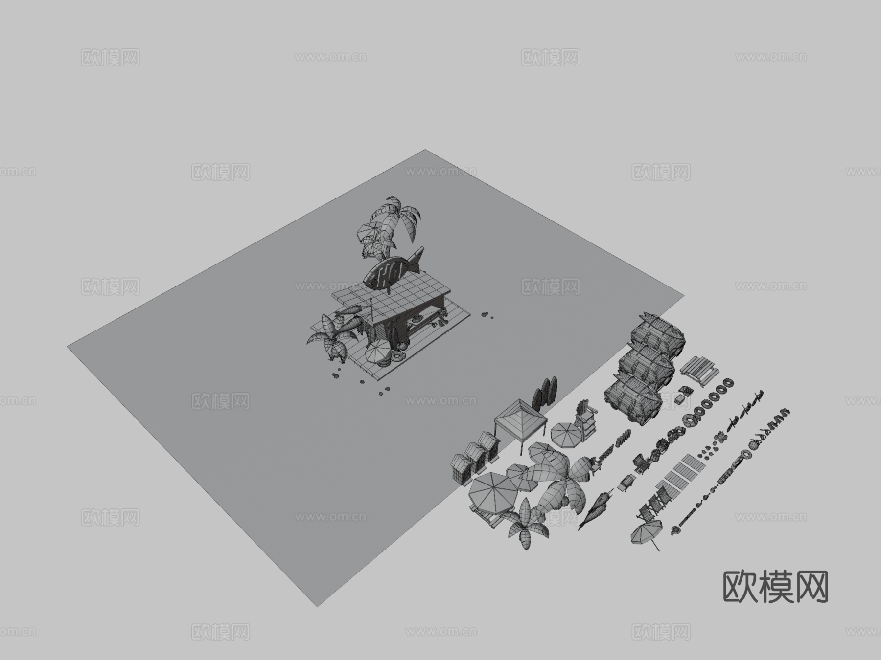 海滩派对包su模型